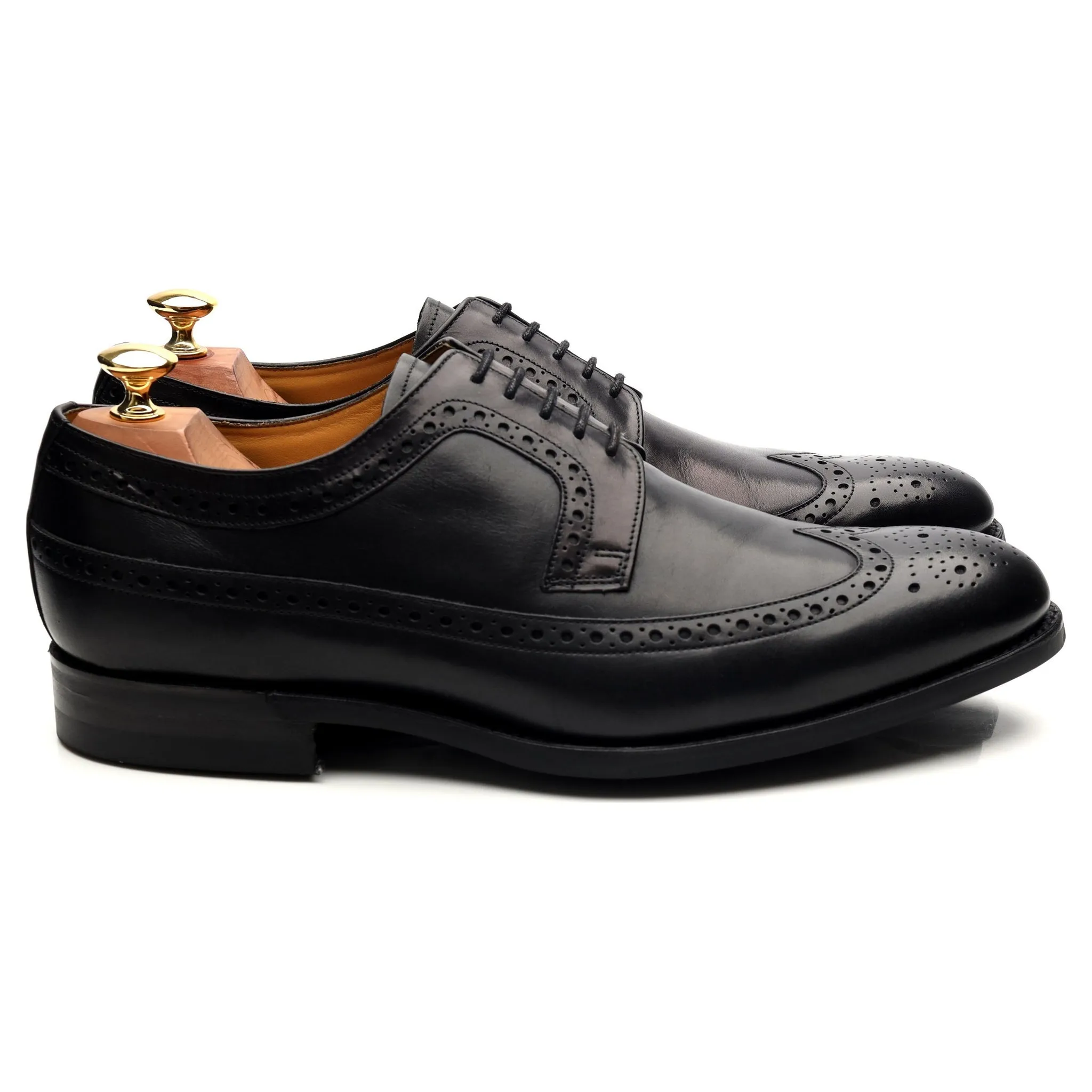 'Bath' Black Leather Derby Brogues UK 9 G