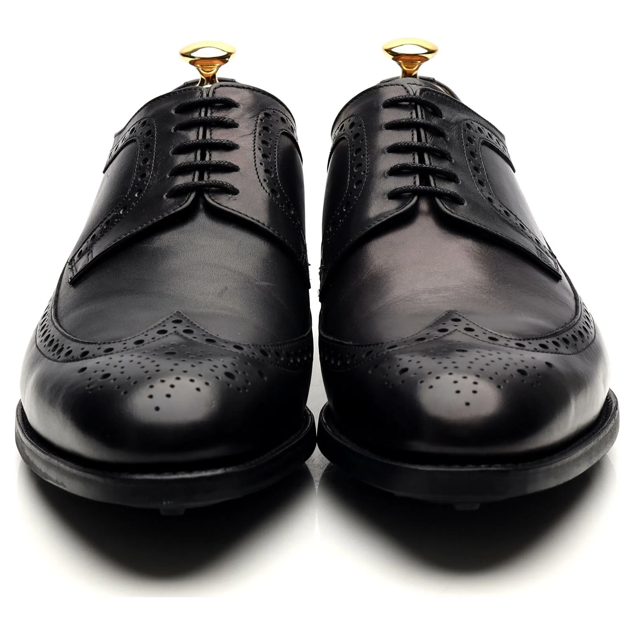 'Bath' Black Leather Derby Brogues UK 9 G