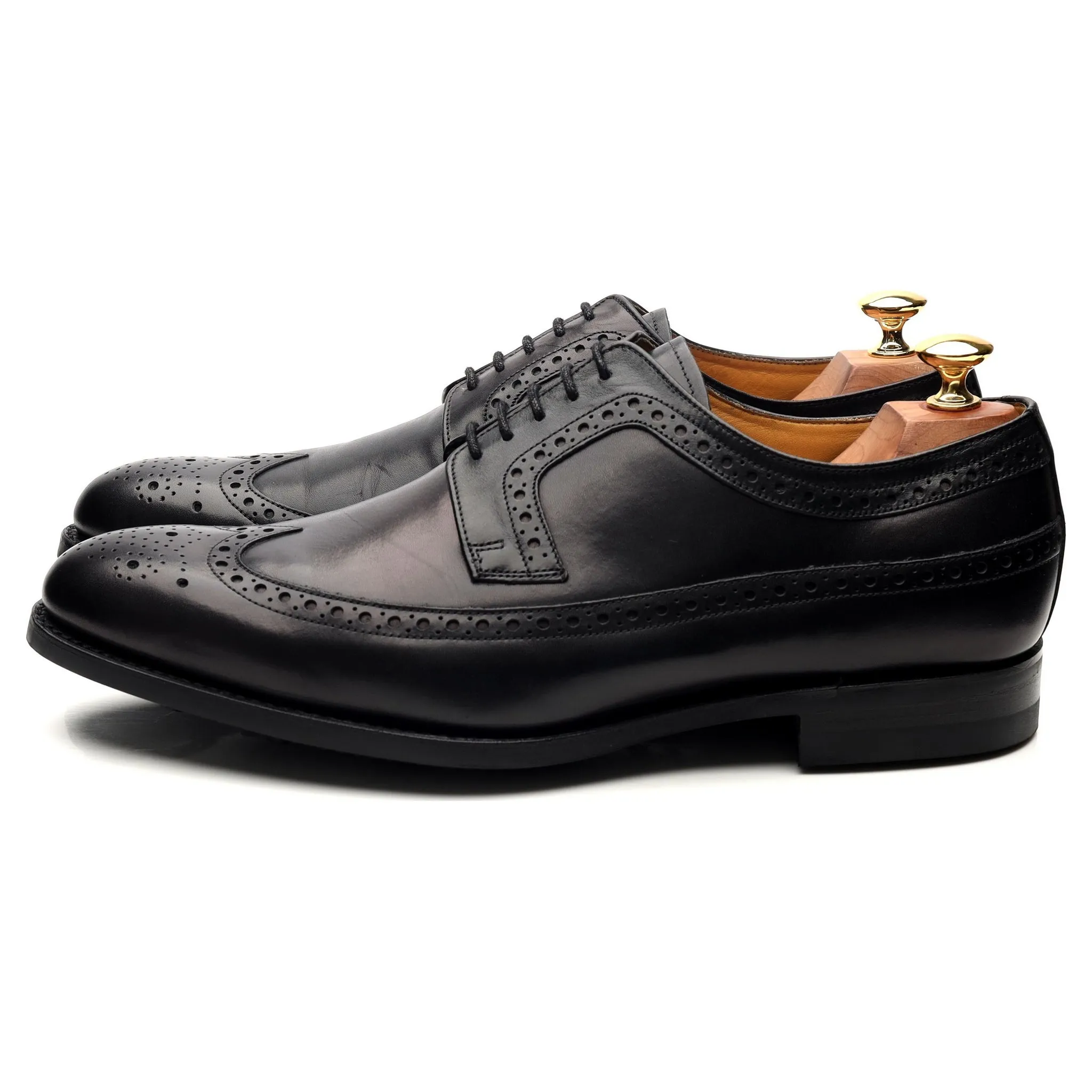 'Bath' Black Leather Derby Brogues UK 9 G