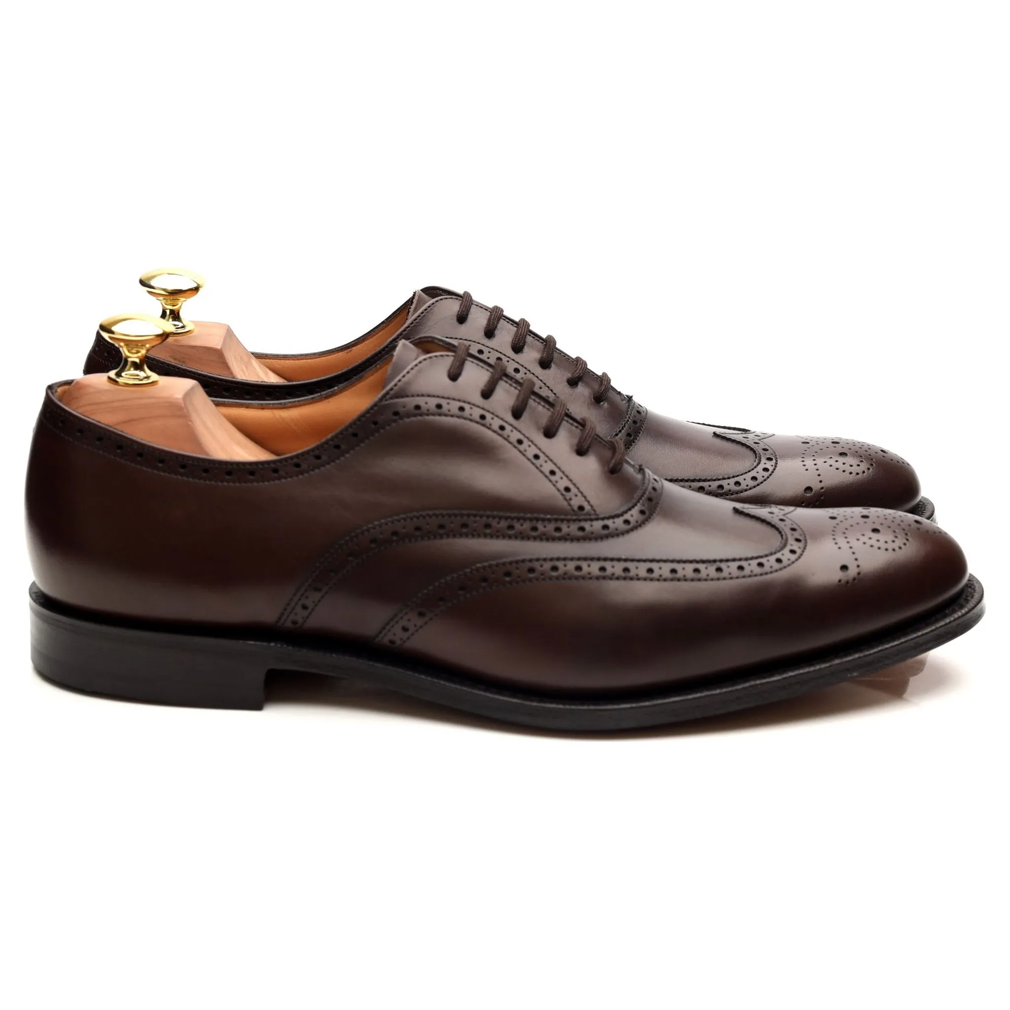 'Berlin' Dark Brown Leather Brogues UK 8 F