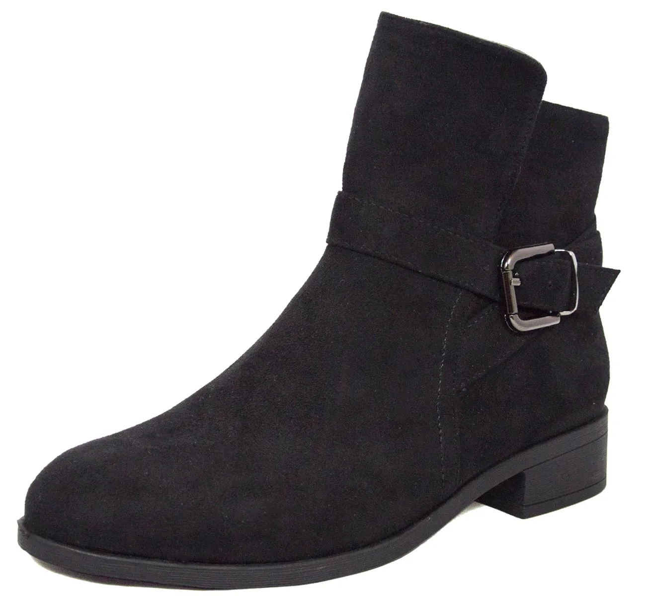 Betani Women's Buckle Accent Low Heel Engineer Boot