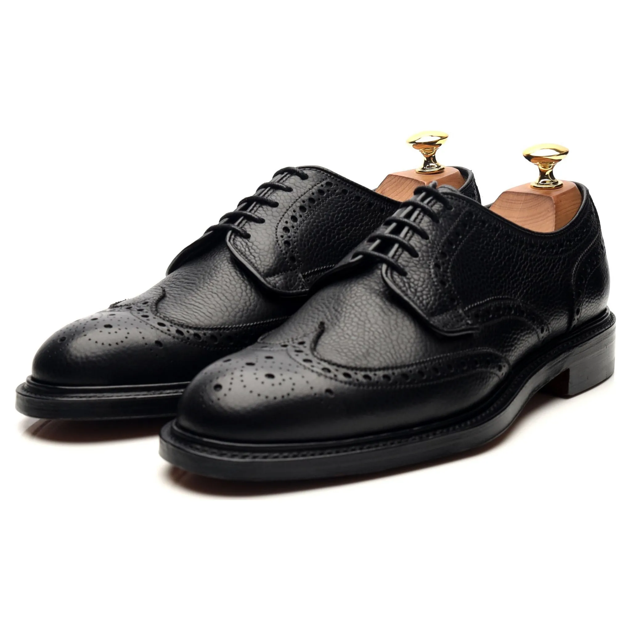 'Bexhill' Black Leather Derby Brogues UK 6 F