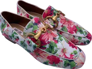 Bibi Lou Pink Floral Print Loafers UK Size 6