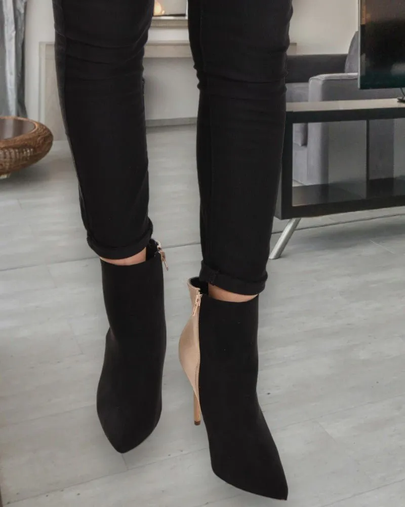 Black And Nude Natima Heeled Boots