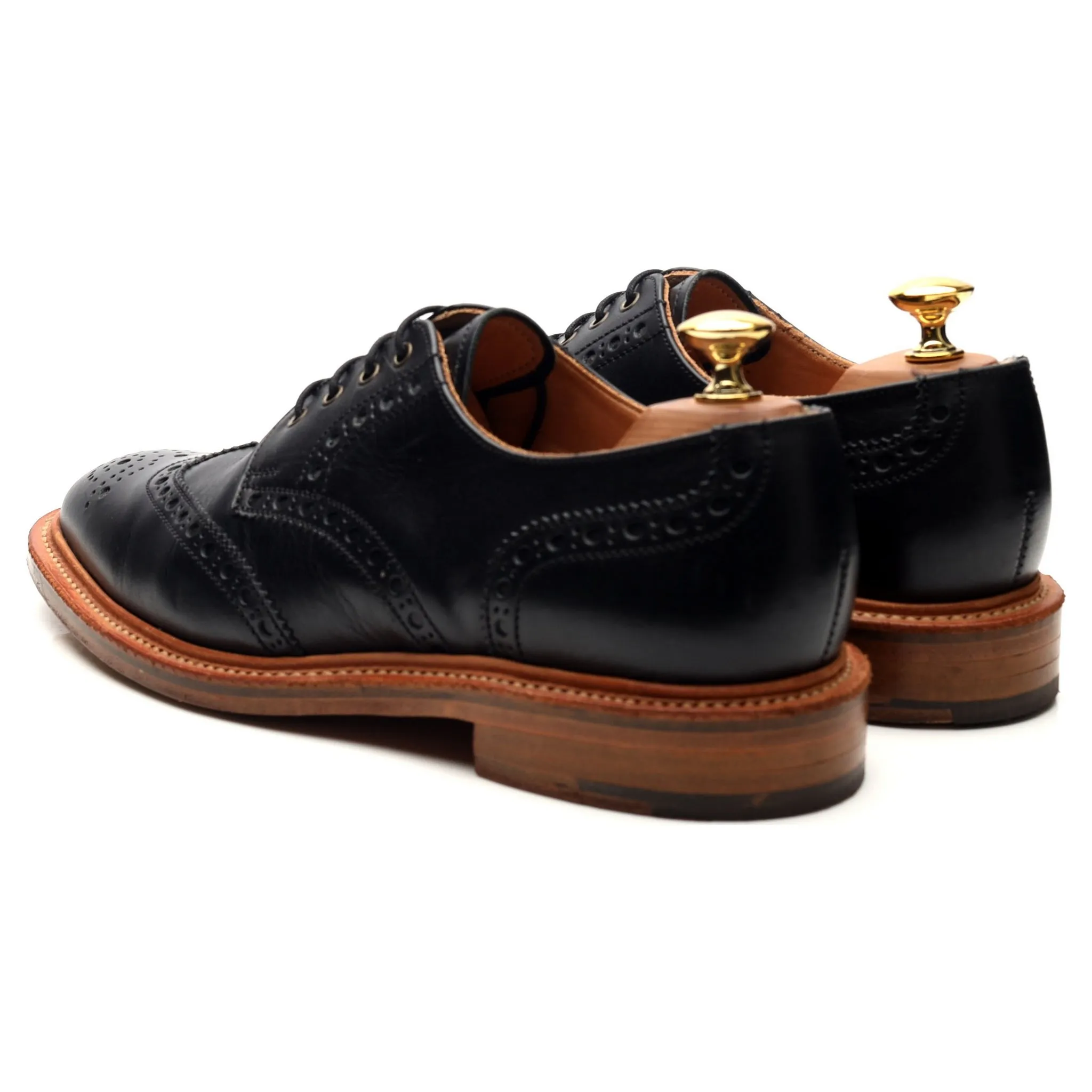 Black Leather Derby Brogues UK 6