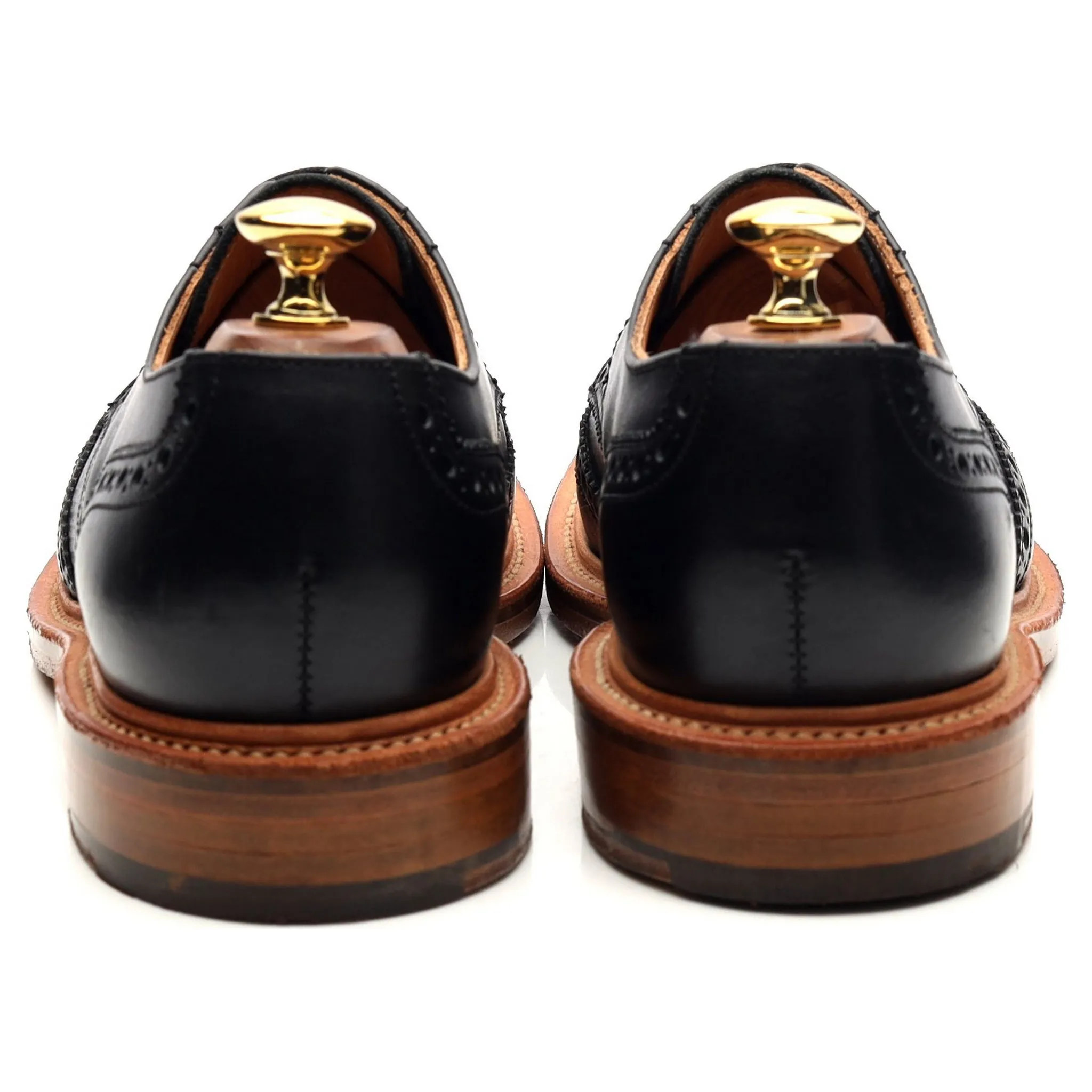 Black Leather Derby Brogues UK 6