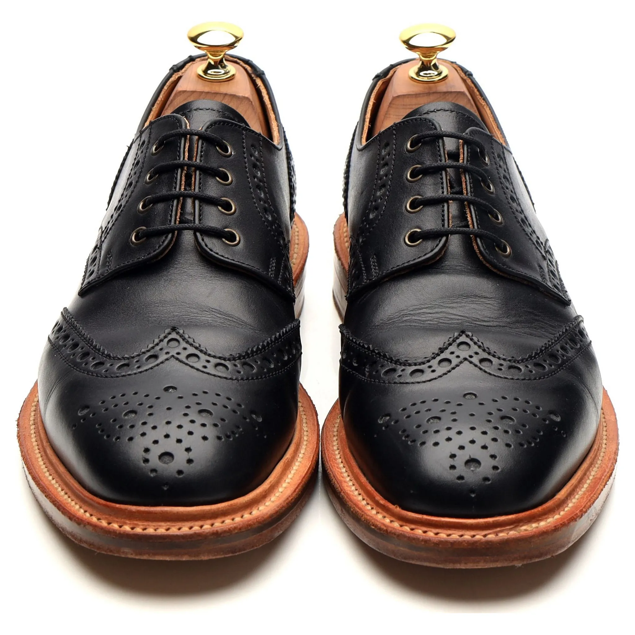 Black Leather Derby Brogues UK 6