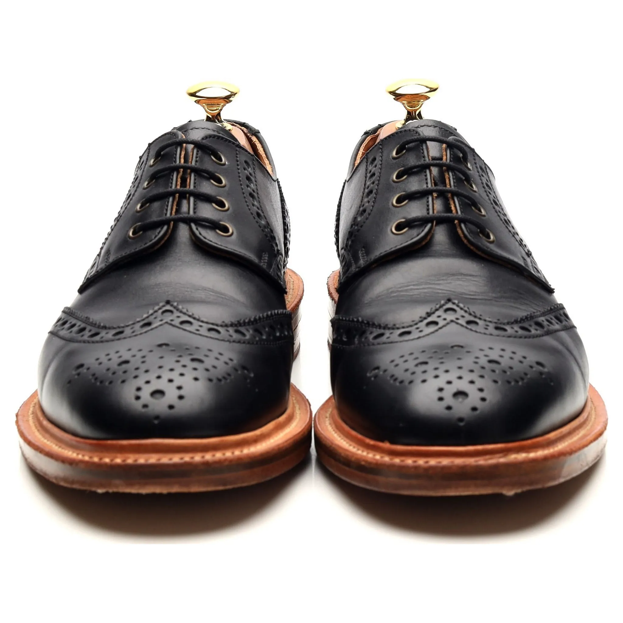 Black Leather Derby Brogues UK 6