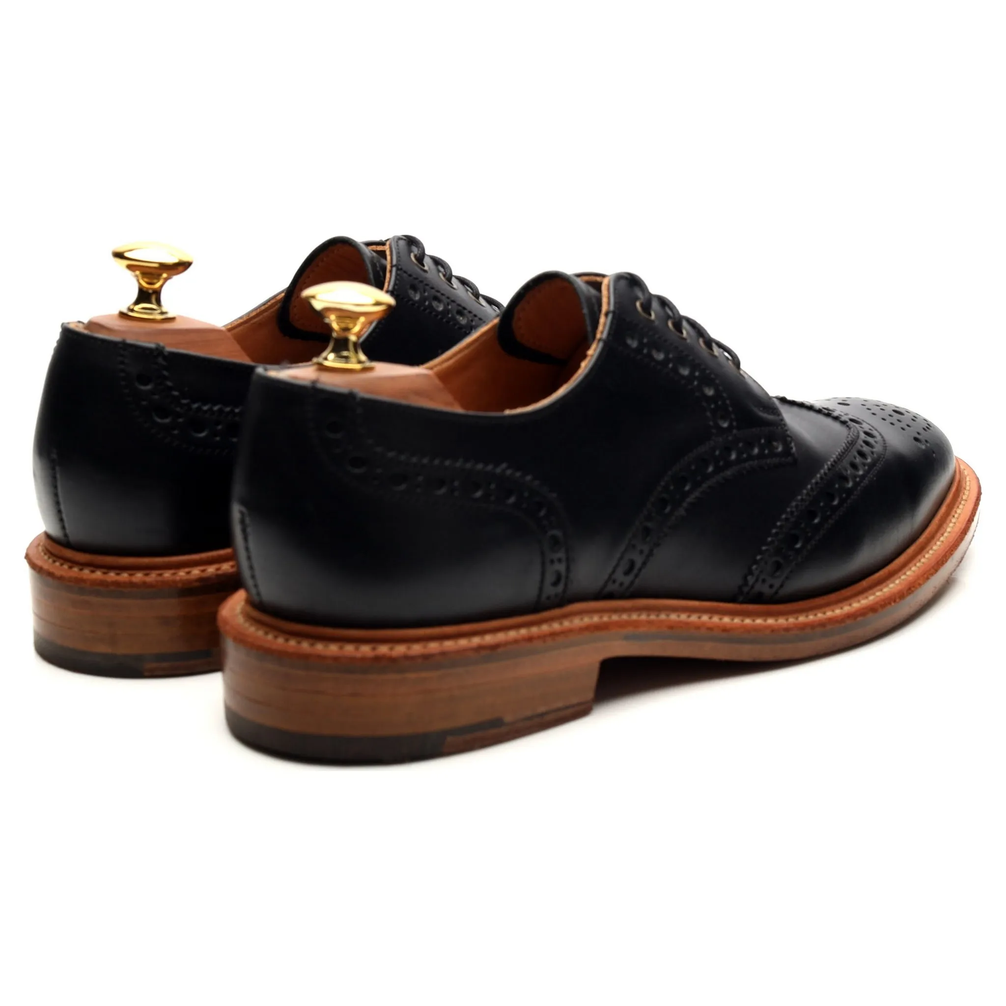 Black Leather Derby Brogues UK 6