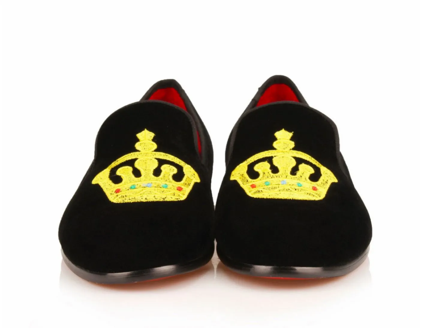 Black Velvet King’s Crown Loafers