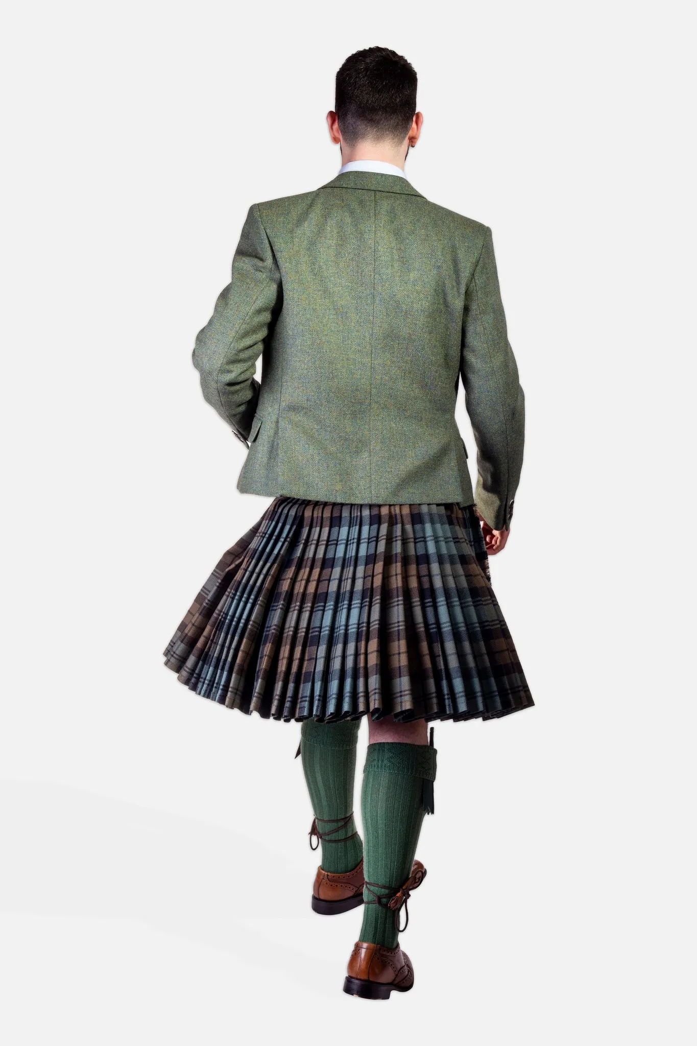 Black Watch Weathered / Lovat Green Tweed Kilt Hire Outfit