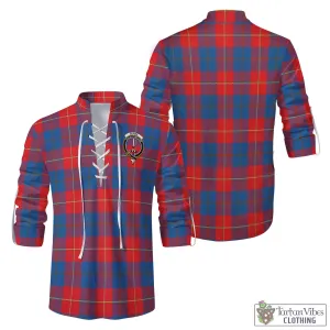 Blane Tartan Men's Scottish Traditional Jacobite Ghillie Kilt Shirt with Family Crest