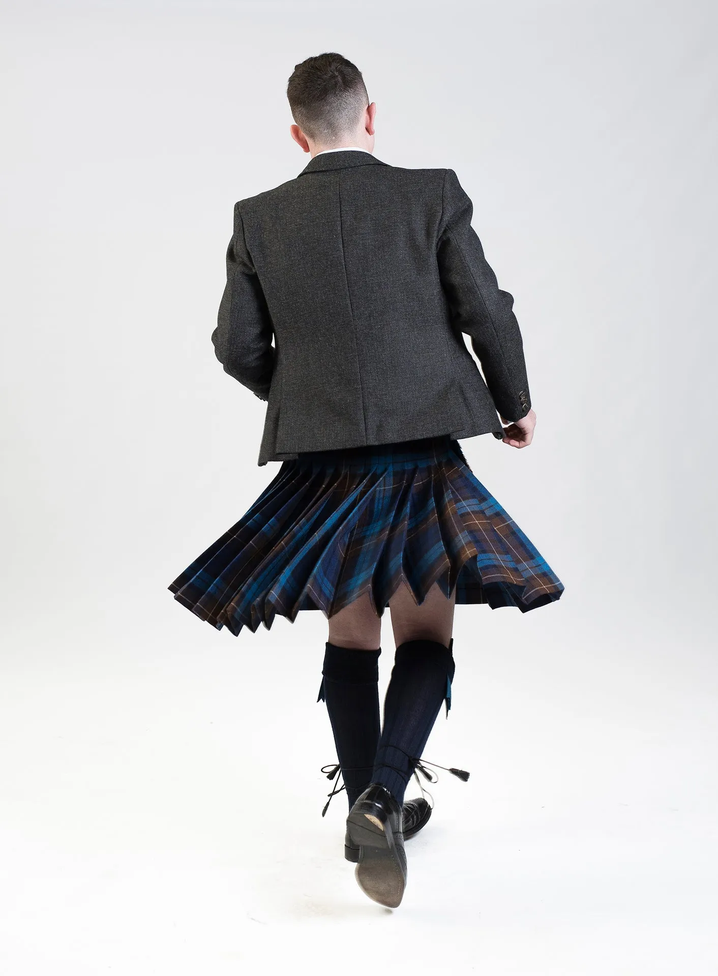 Blue Buchanan / Lovat Charcoal Tweed Kilt Hire Outfit