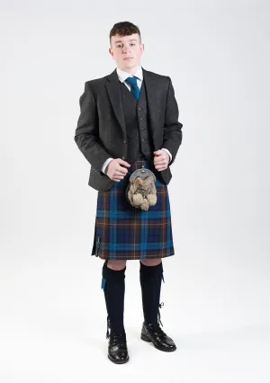 Blue Buchanan / Lovat Charcoal Tweed Kilt Hire Outfit