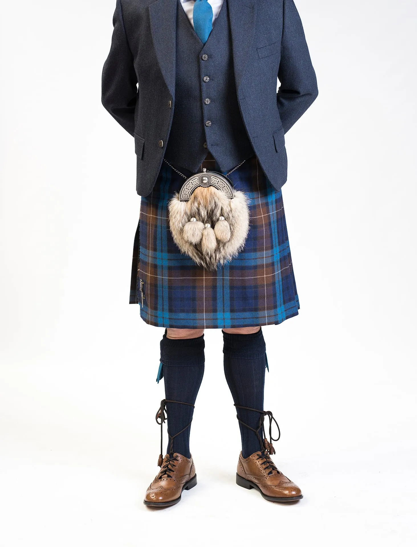 Blue Buchanan / Lovat Navy Tweed Kilt Hire Outfit