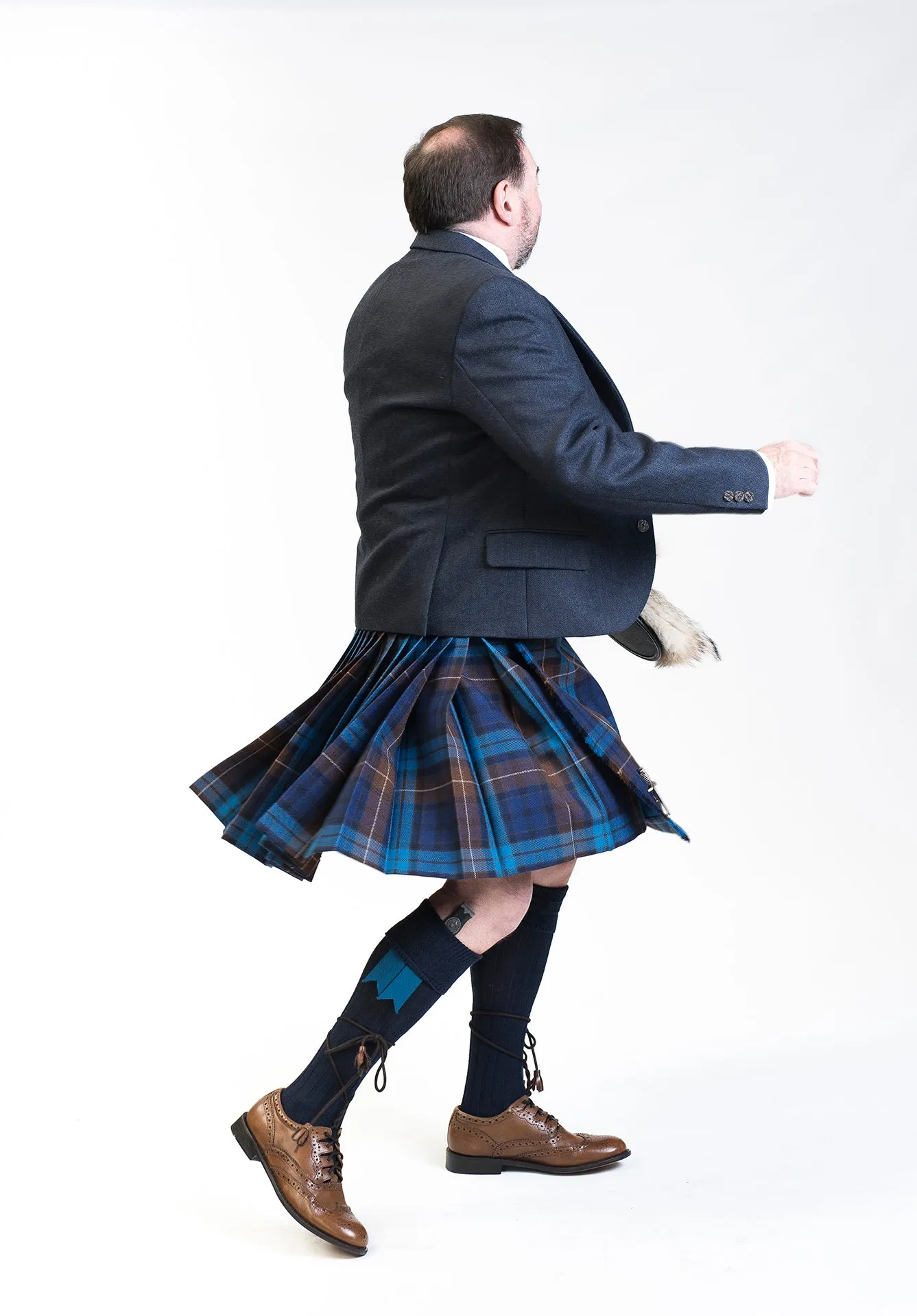 Blue Buchanan / Lovat Navy Tweed Kilt Hire Outfit