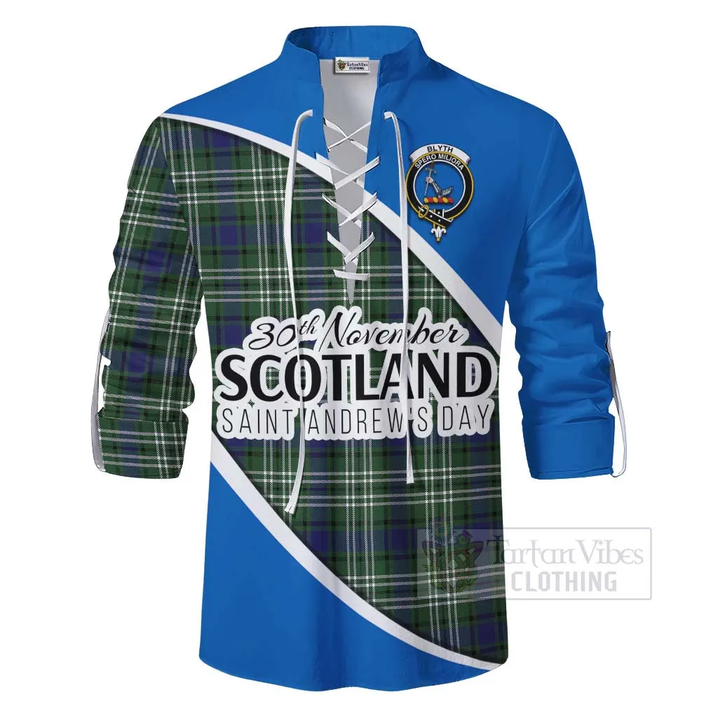 Blyth Family Crest Tartan Ghillie Kilt Shirt Celebrate Saint Andrew's Day in Style