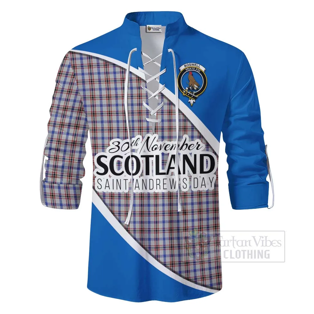 Boswell Family Crest Tartan Ghillie Kilt Shirt Celebrate Saint Andrew's Day in Style