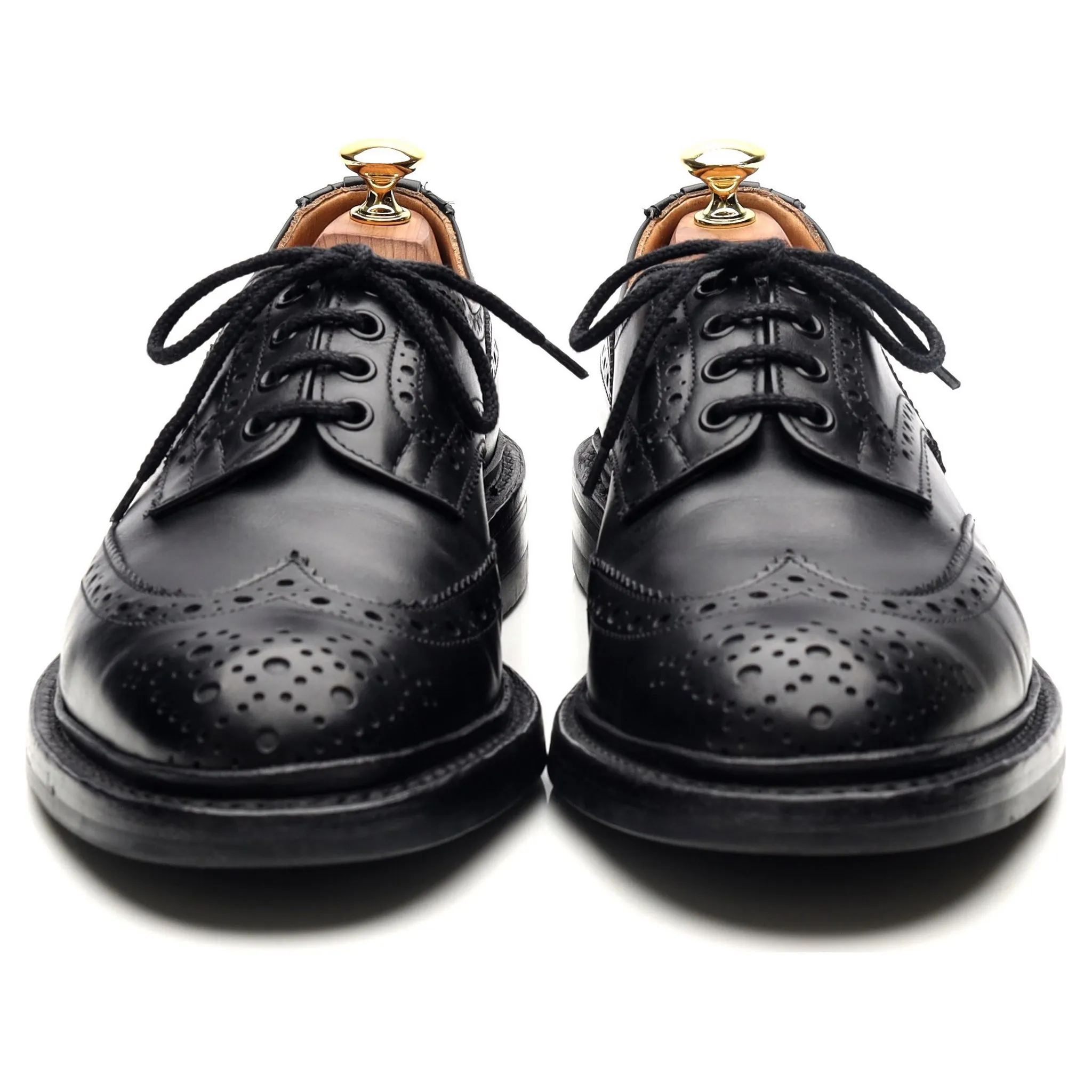 'Bourton' Black Leather Derby Brogues UK 8