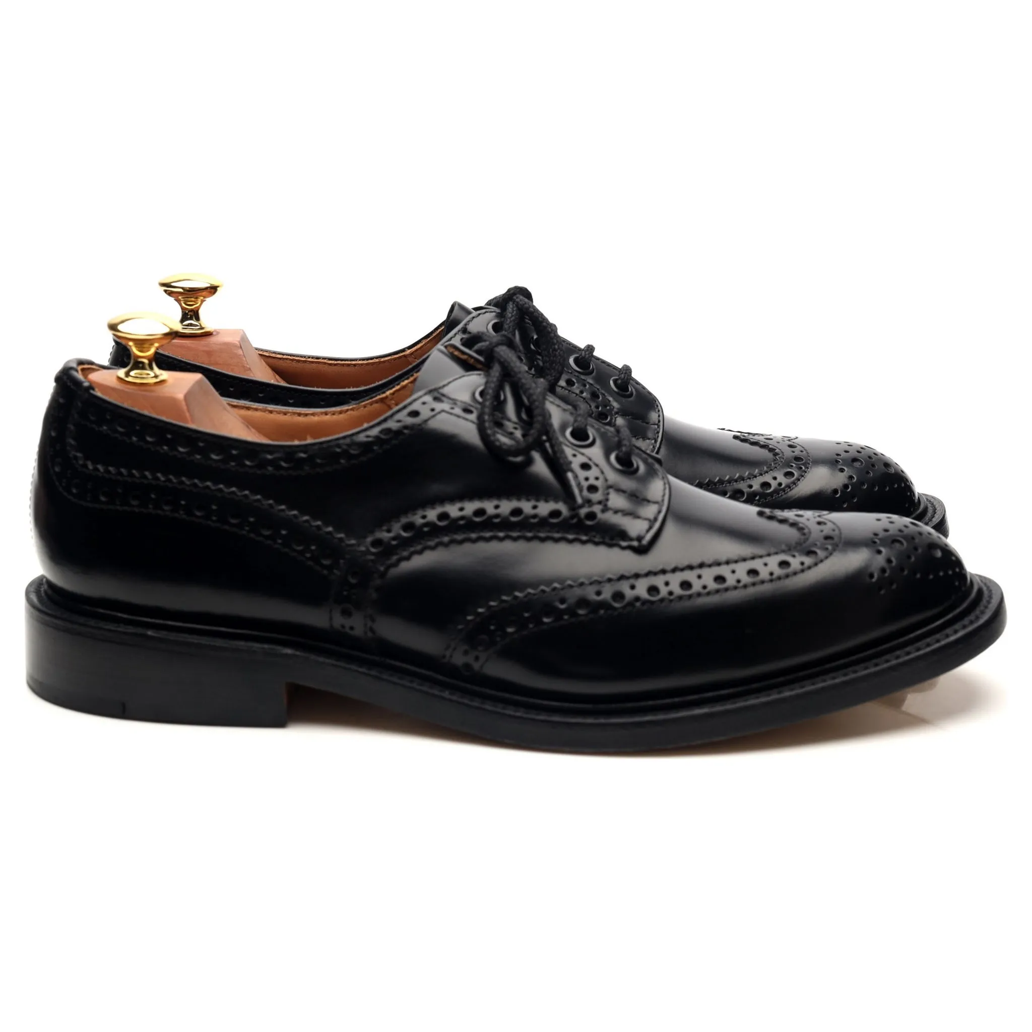 'Bourton' Black Leather Derby Brogues UK 9