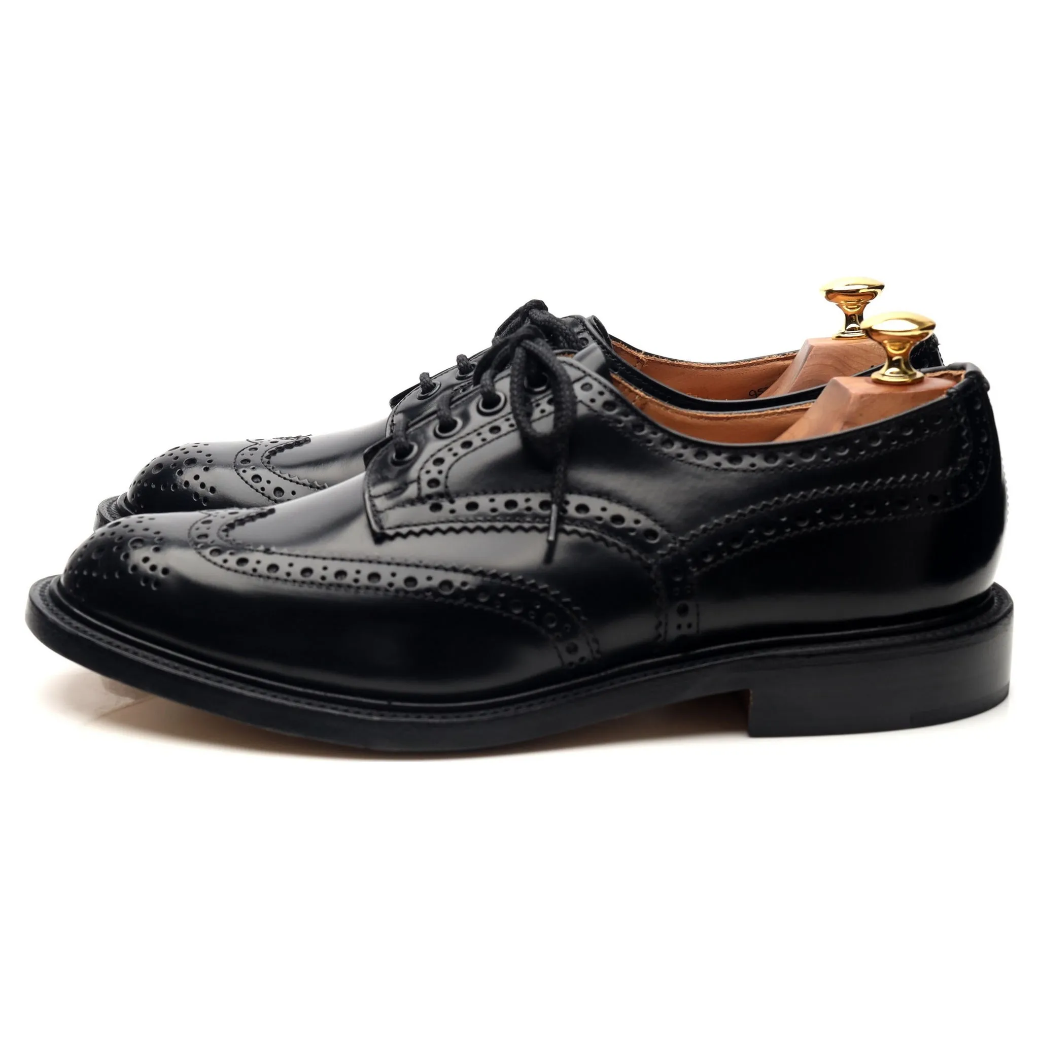 'Bourton' Black Leather Derby Brogues UK 9