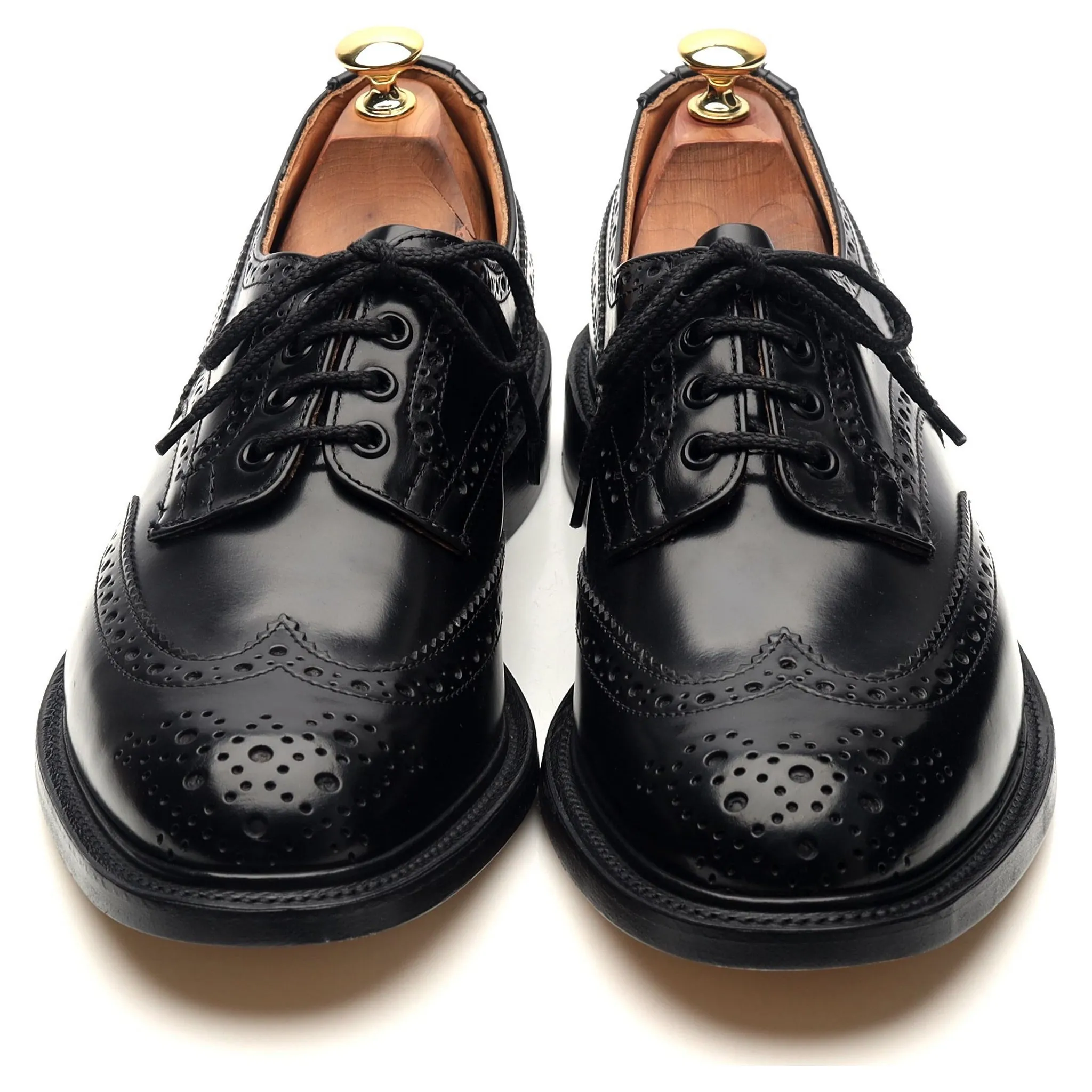 'Bourton' Black Leather Derby Brogues UK 9