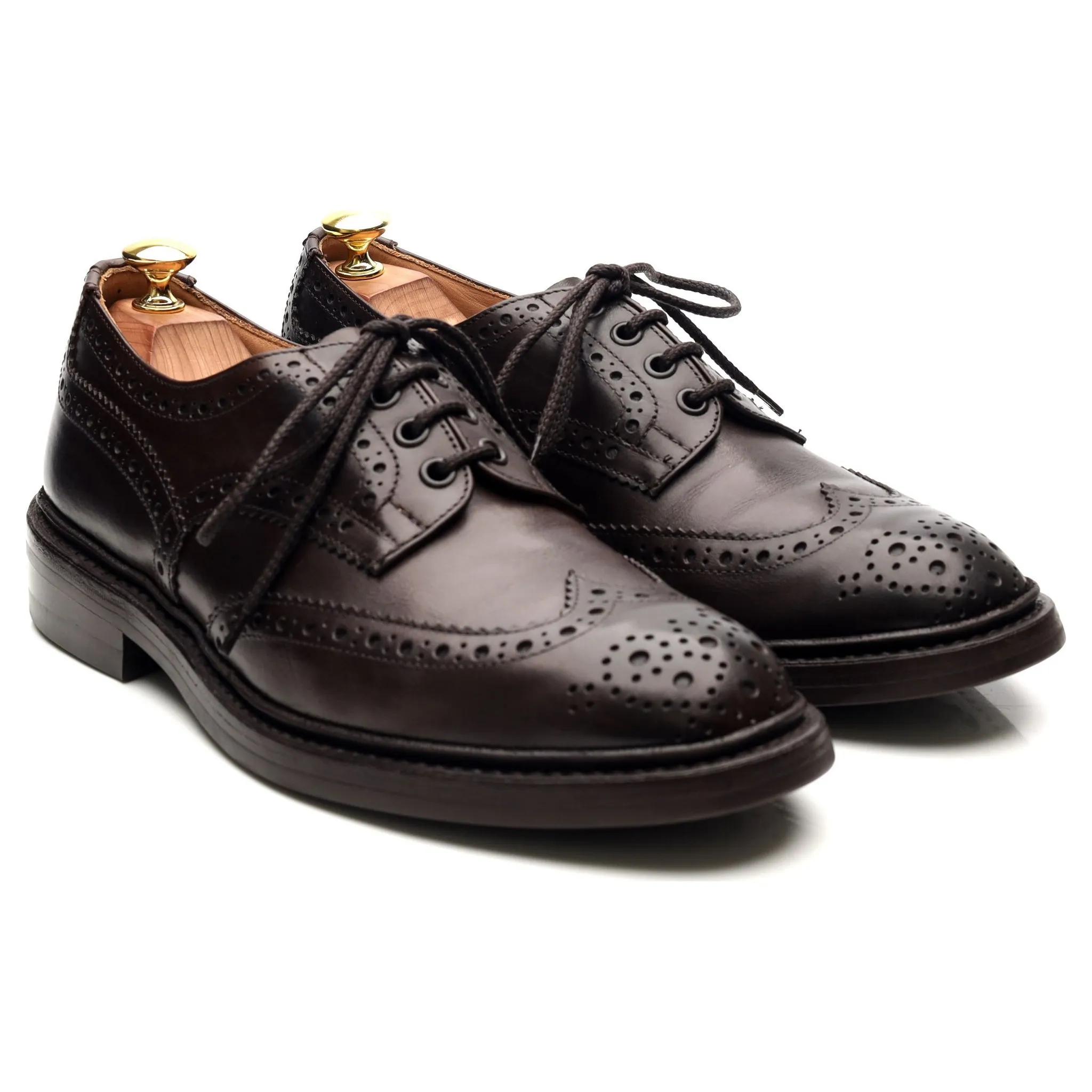 'Bourton' Dark Brown Leather Derby Brogues UK 8