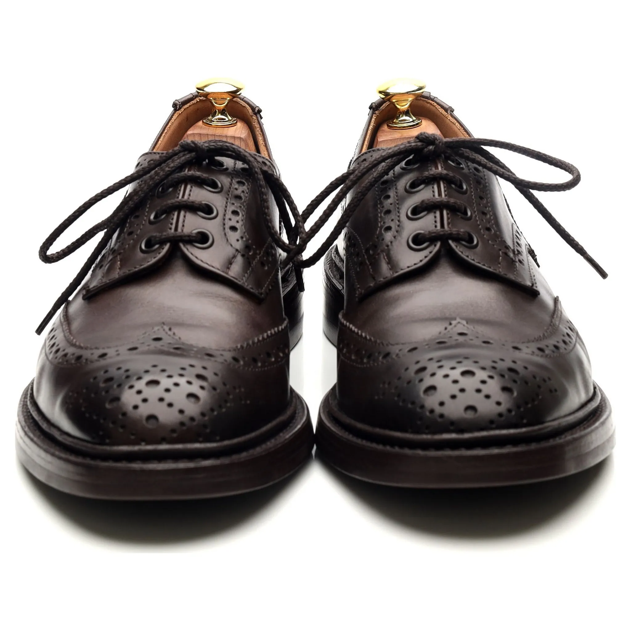 'Bourton' Dark Brown Leather Derby Brogues UK 8