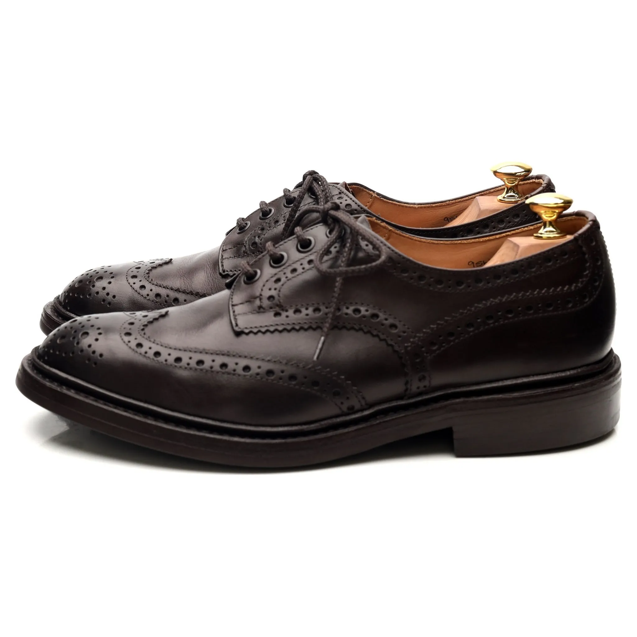 'Bourton' Dark Brown Leather Derby Brogues UK 8