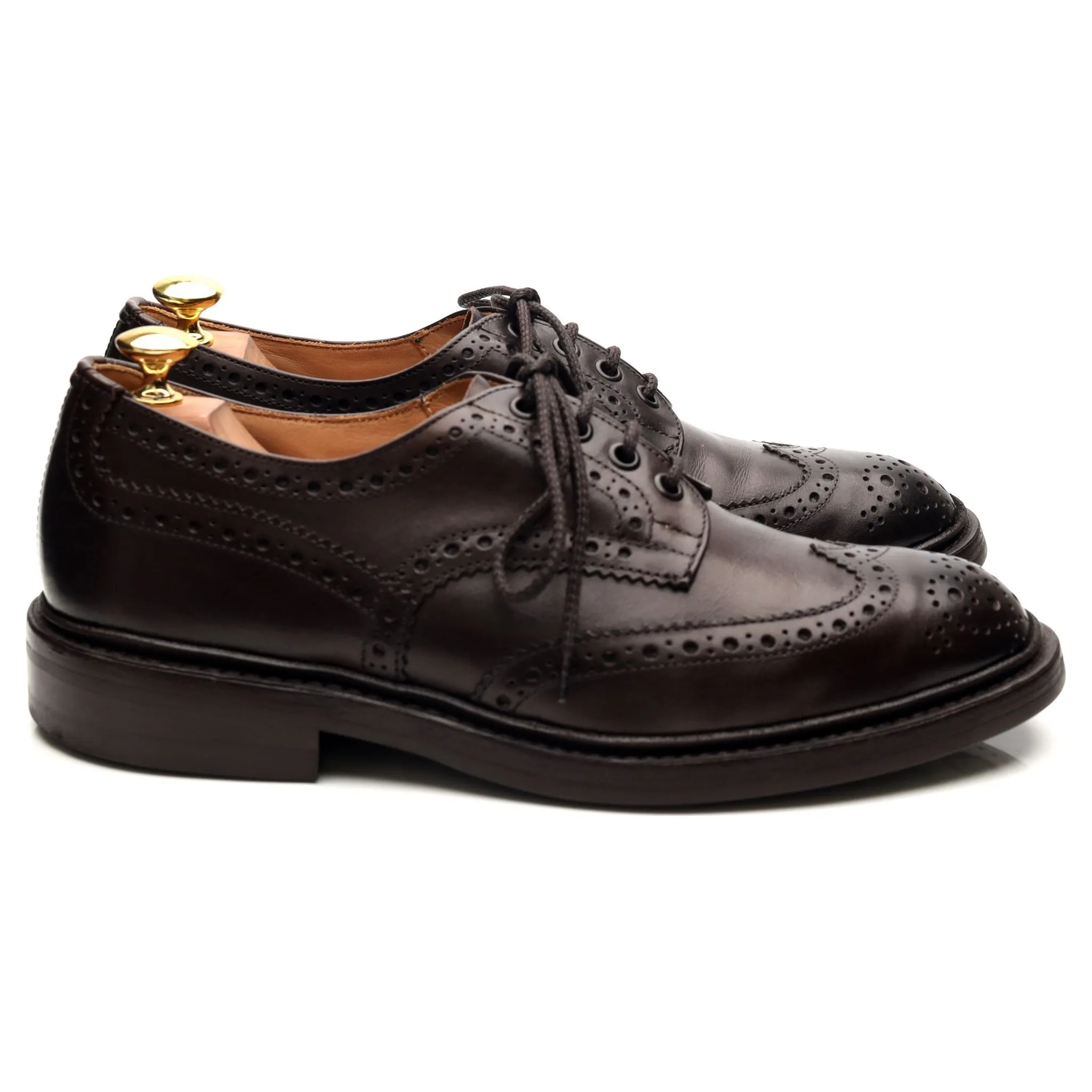 'Bourton' Dark Brown Leather Derby Brogues UK 8