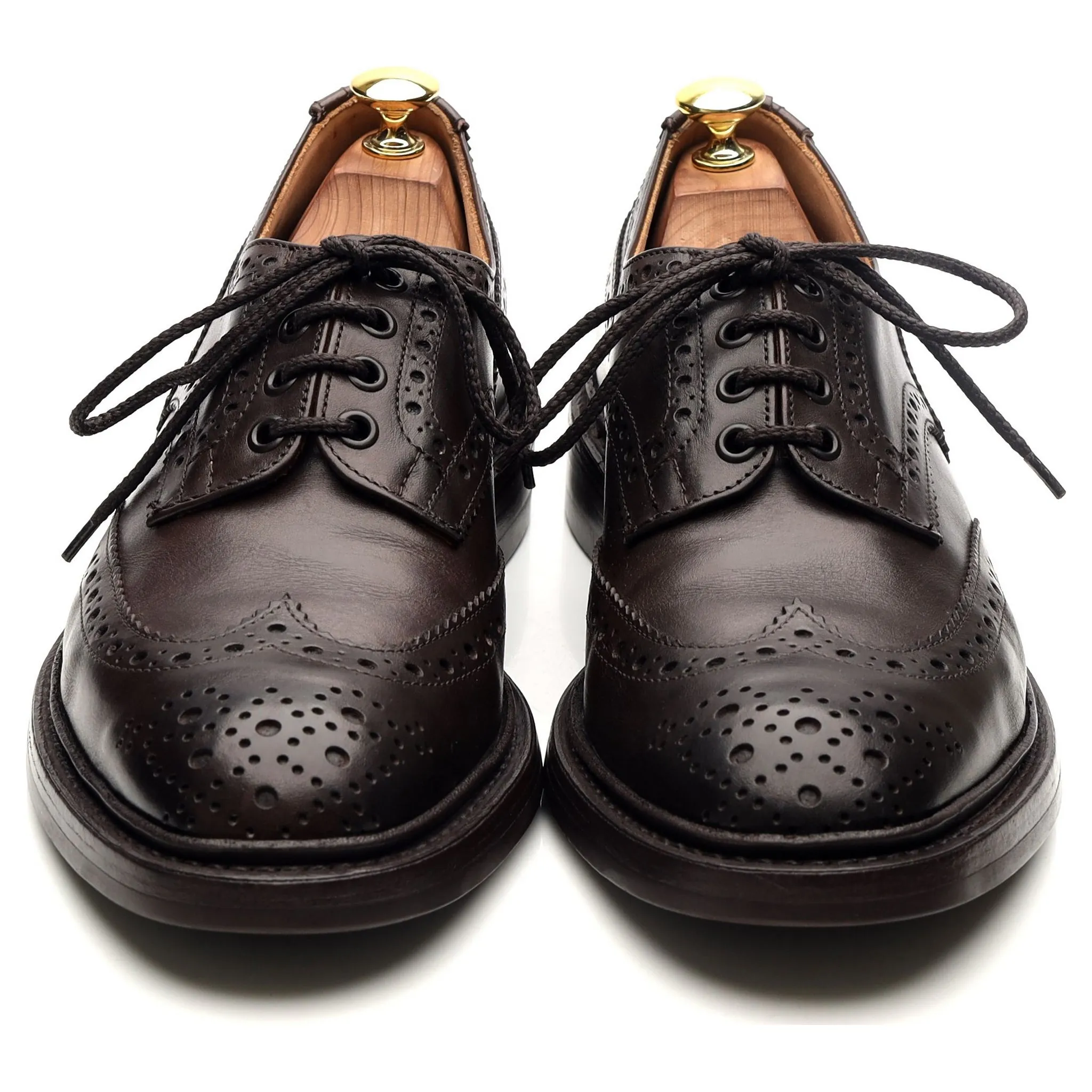 'Bourton' Dark Brown Leather Derby Brogues UK 8