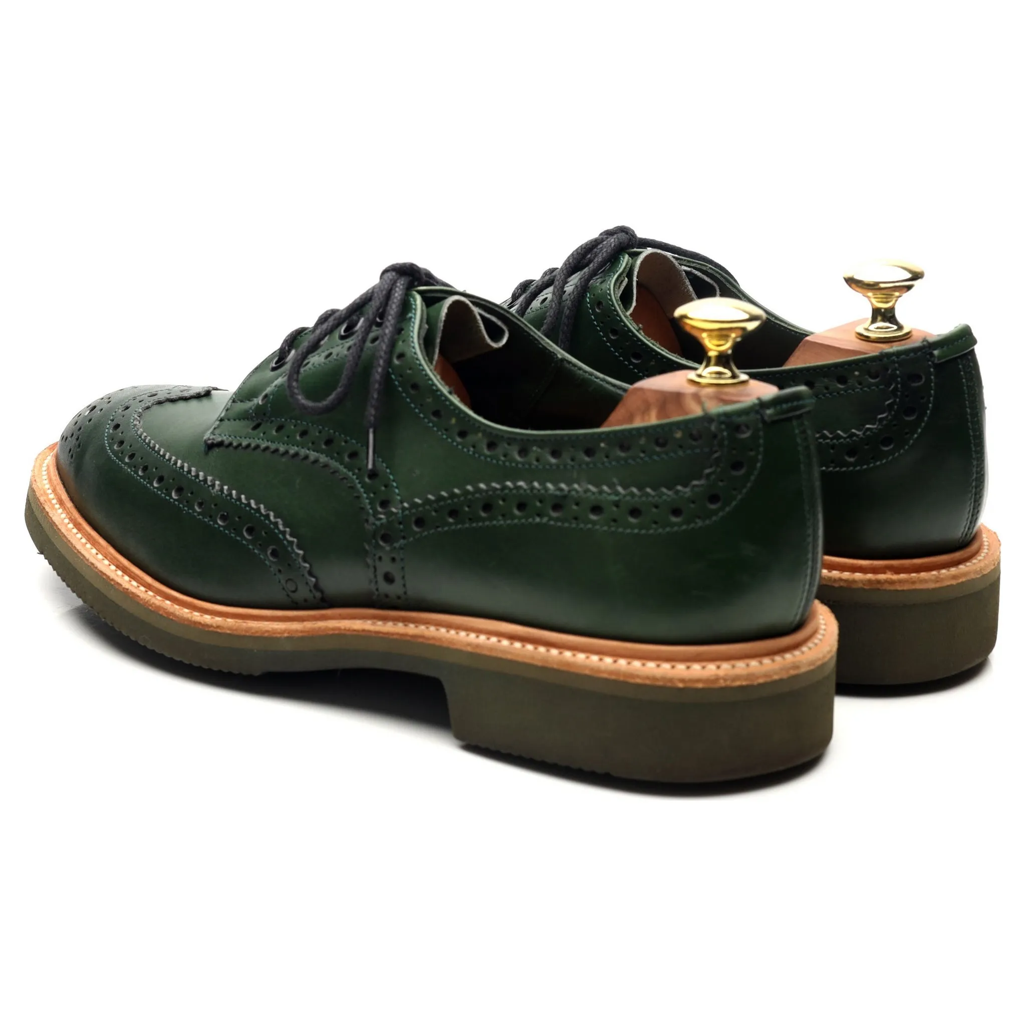 'Bourton' Green Leather Derby Brogues UK 7