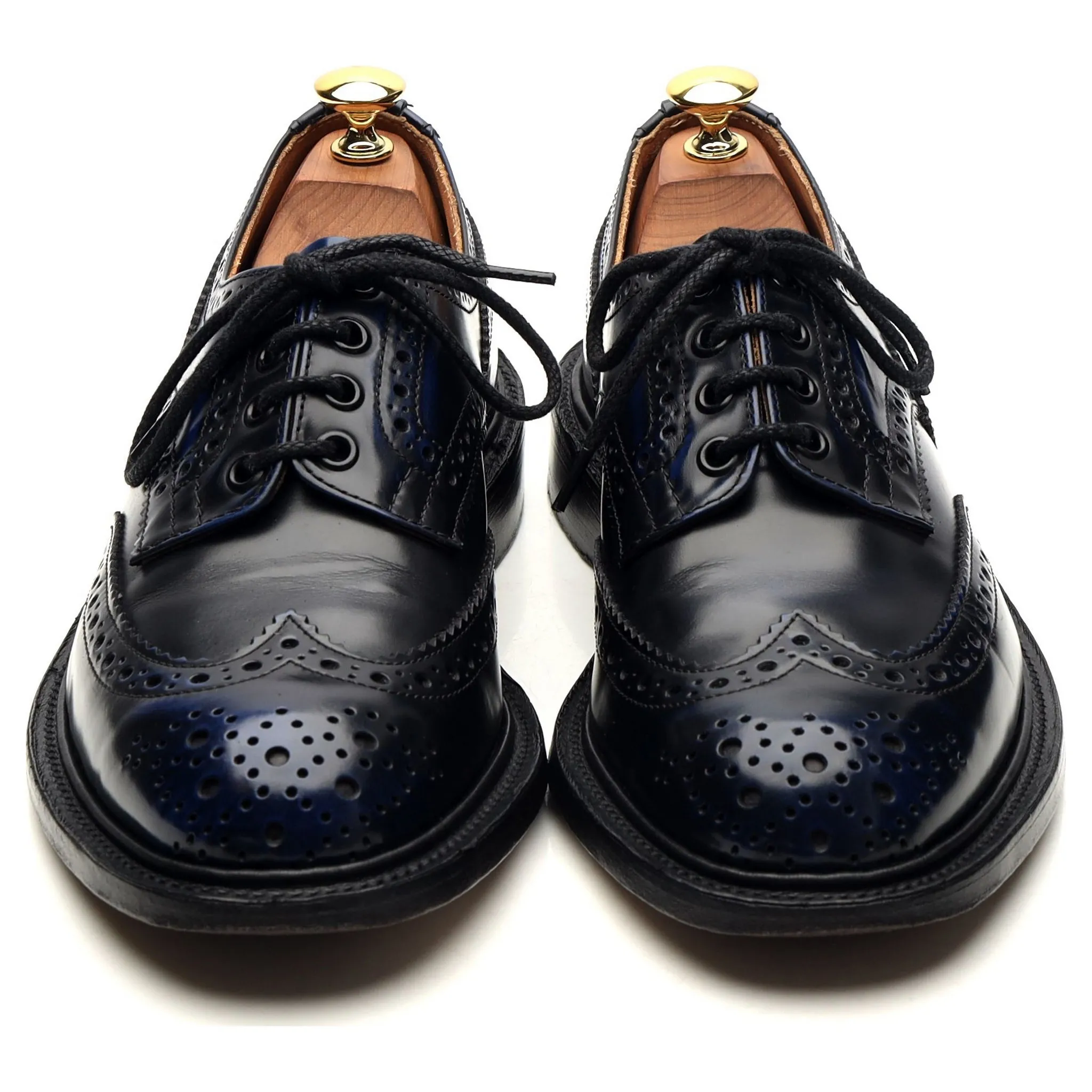 'Bourton' Navy Blue Leather Derby Brogues UK 6.5