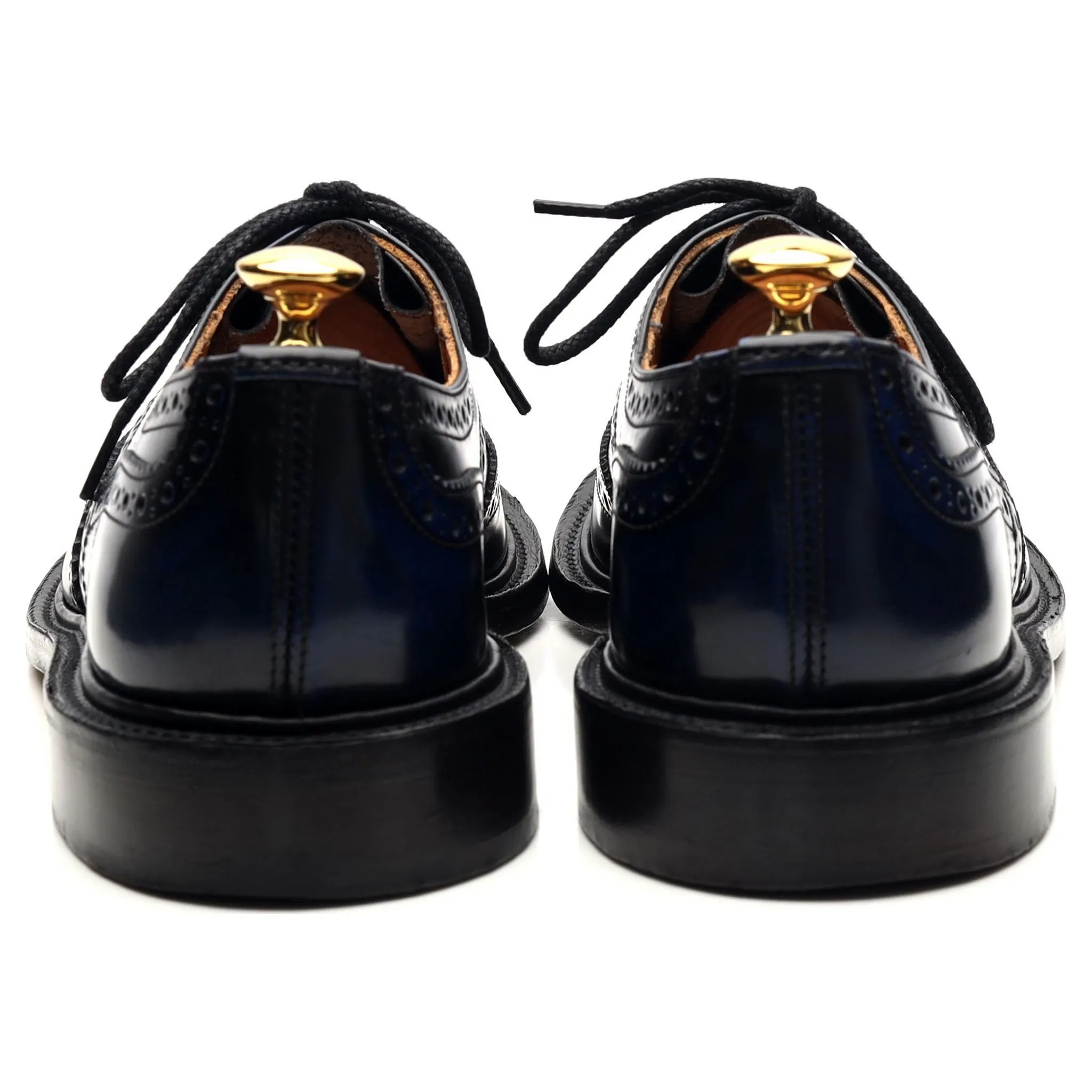 'Bourton' Navy Blue Leather Derby Brogues UK 6.5