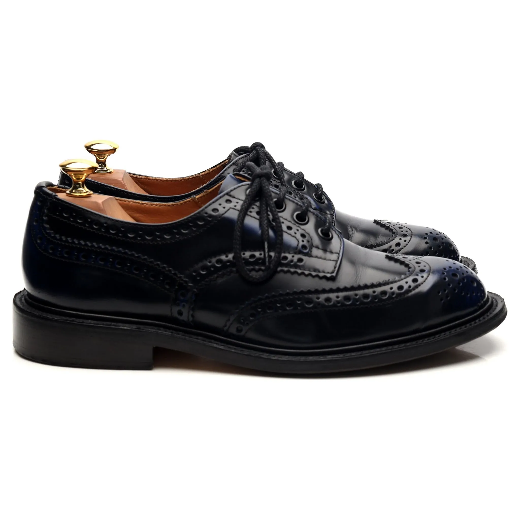 'Bourton' Navy Blue Leather Derby Brogues UK 6.5