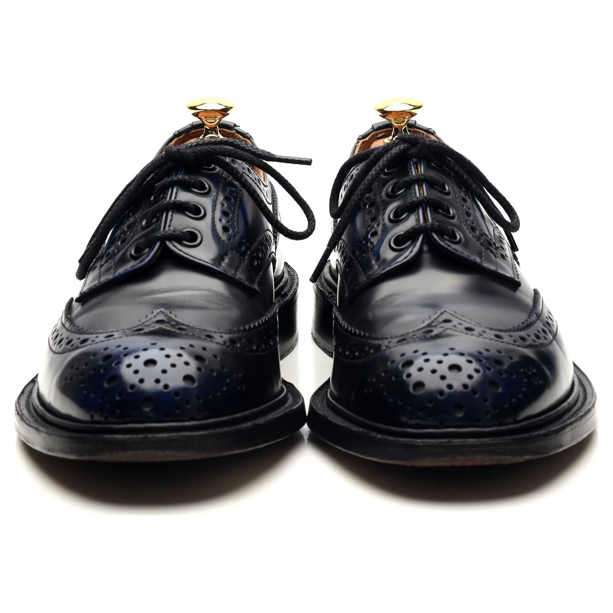 'Bourton' Navy Blue Leather Derby Brogues UK 6.5