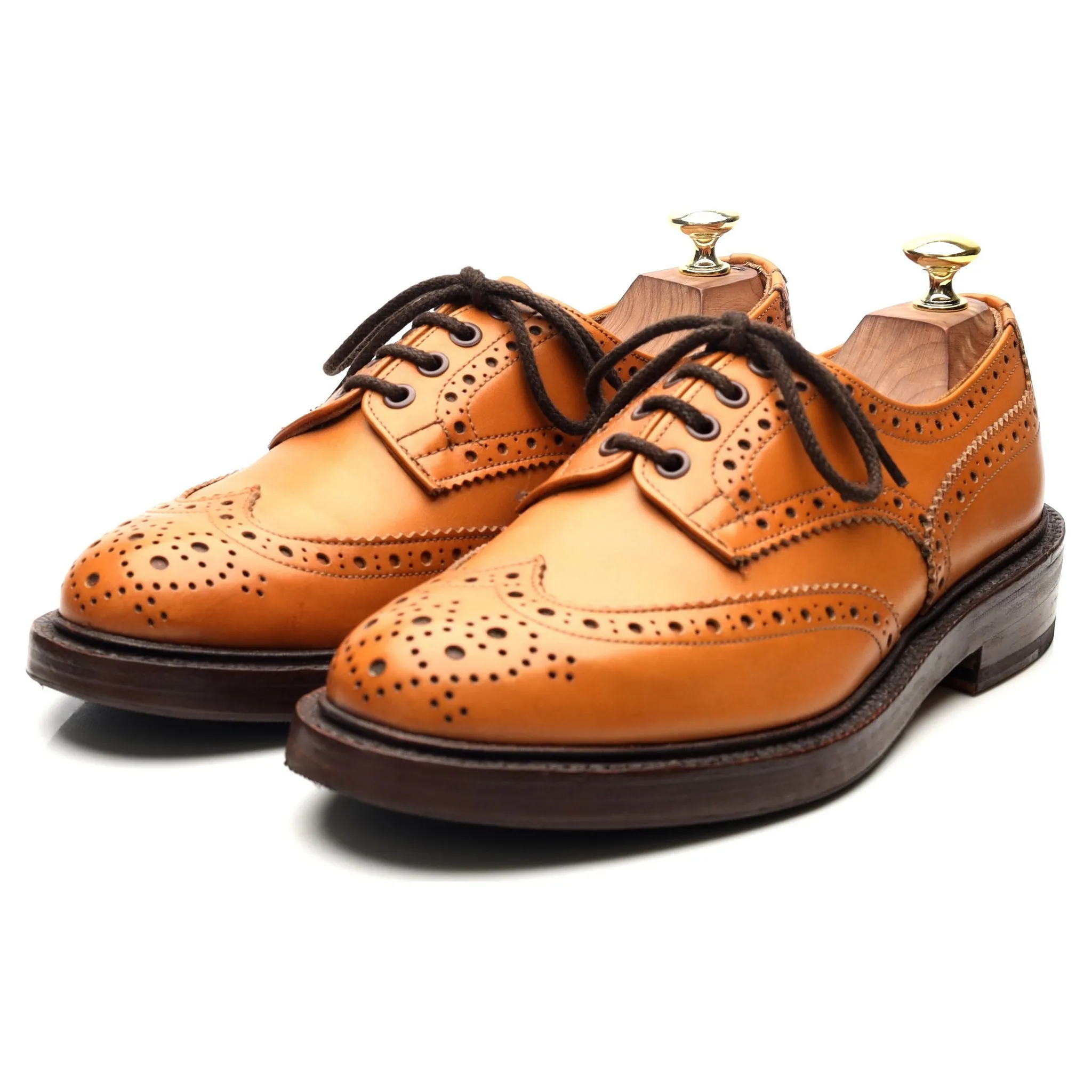 'Bourton' Tan Brown Leather Country Derby Brogues UK 7