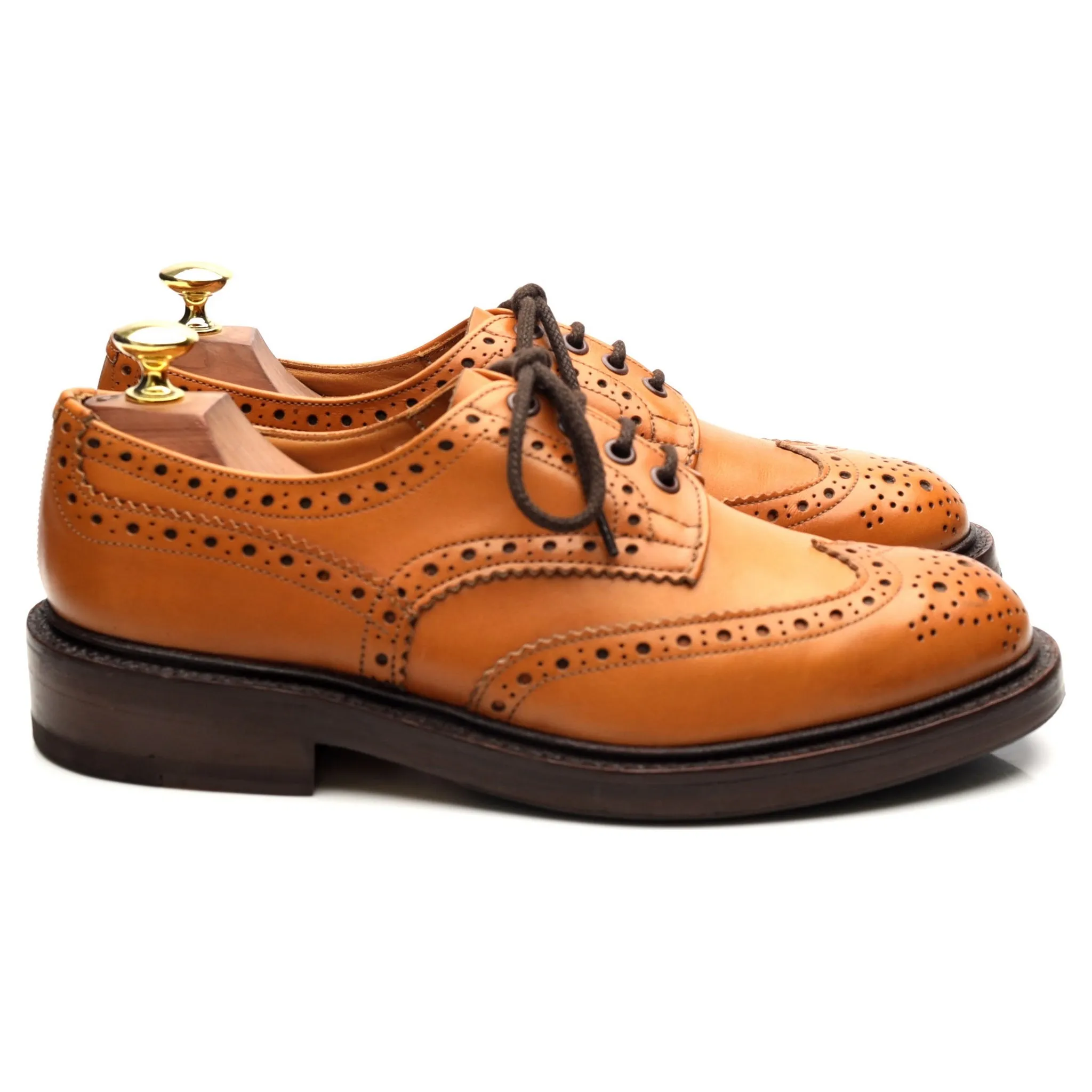 'Bourton' Tan Brown Leather Country Derby Brogues UK 7