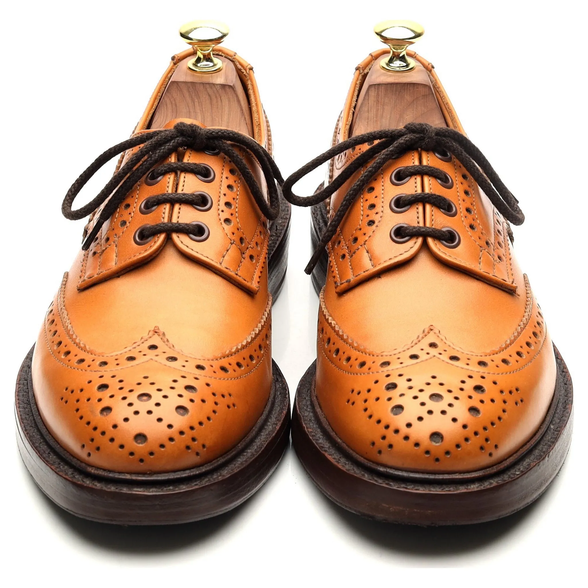 'Bourton' Tan Brown Leather Country Derby Brogues UK 7