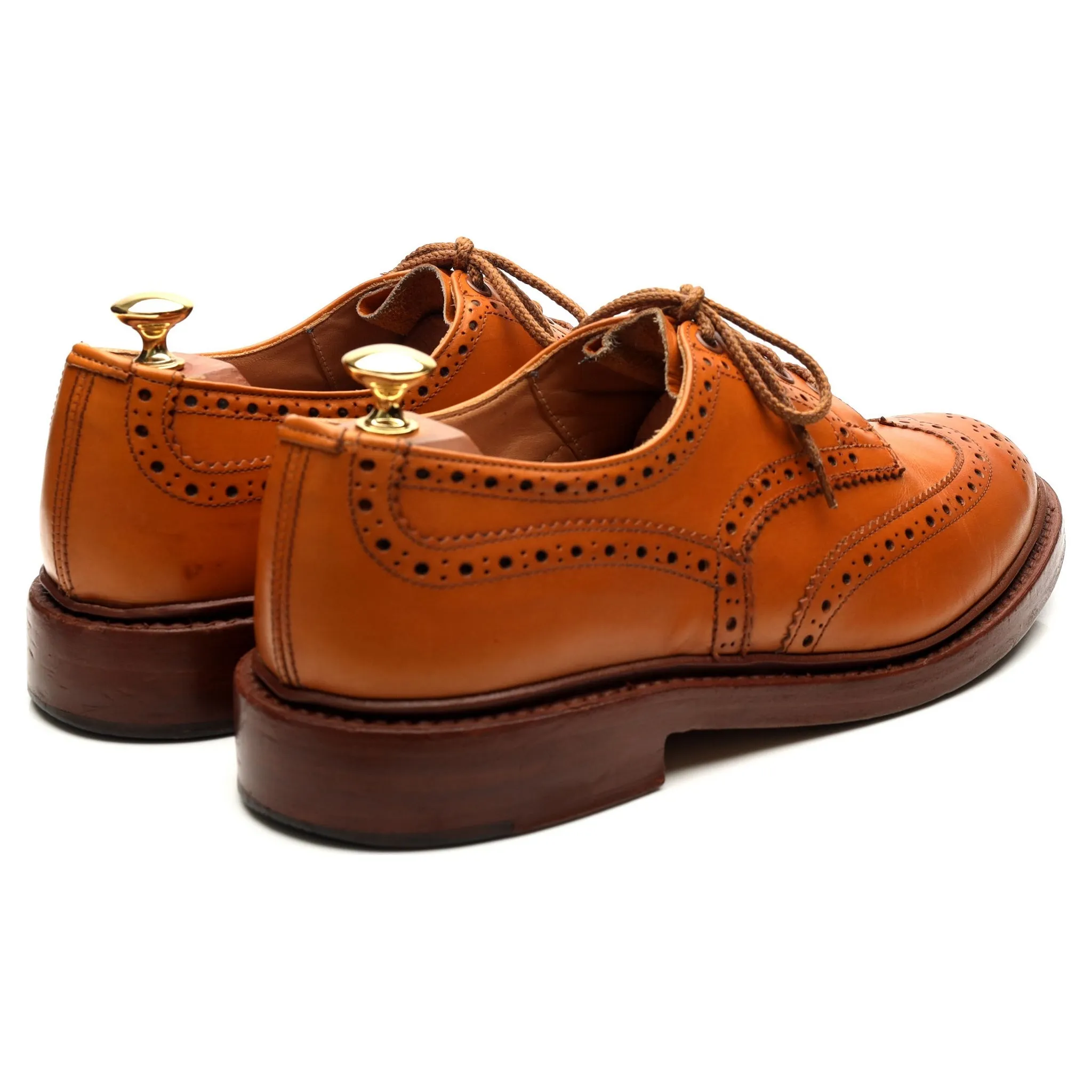 'Bourton' Tan Brown Leather Country Derby Brogues UK 9.5