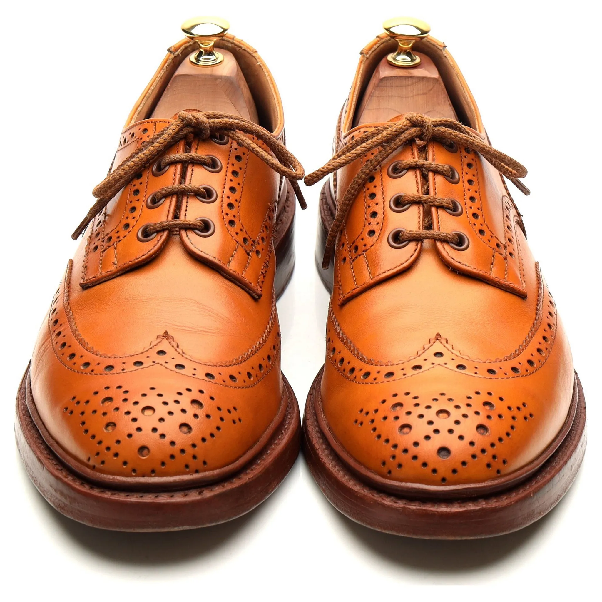 'Bourton' Tan Brown Leather Country Derby Brogues UK 9.5