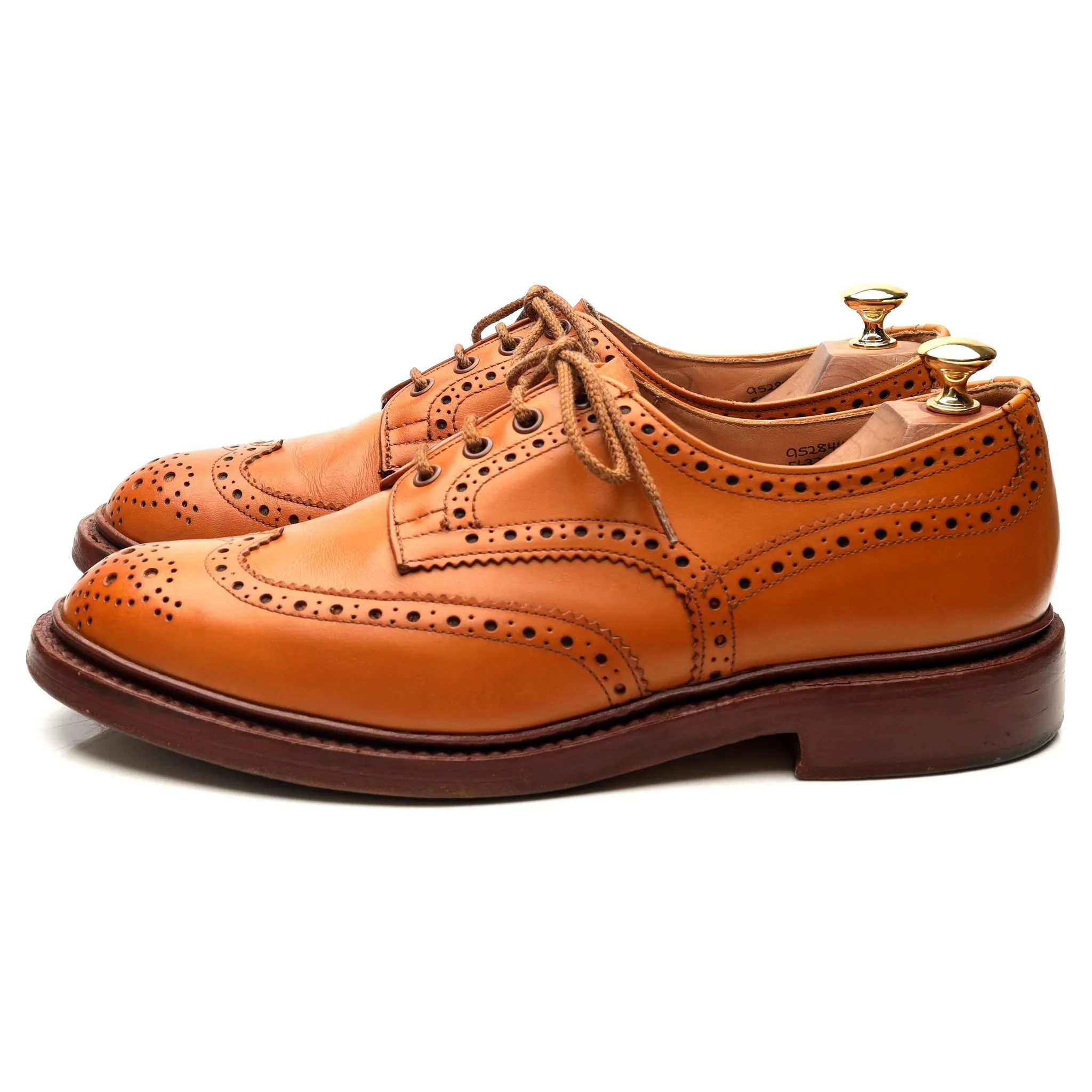 'Bourton' Tan Brown Leather Country Derby Brogues UK 9.5