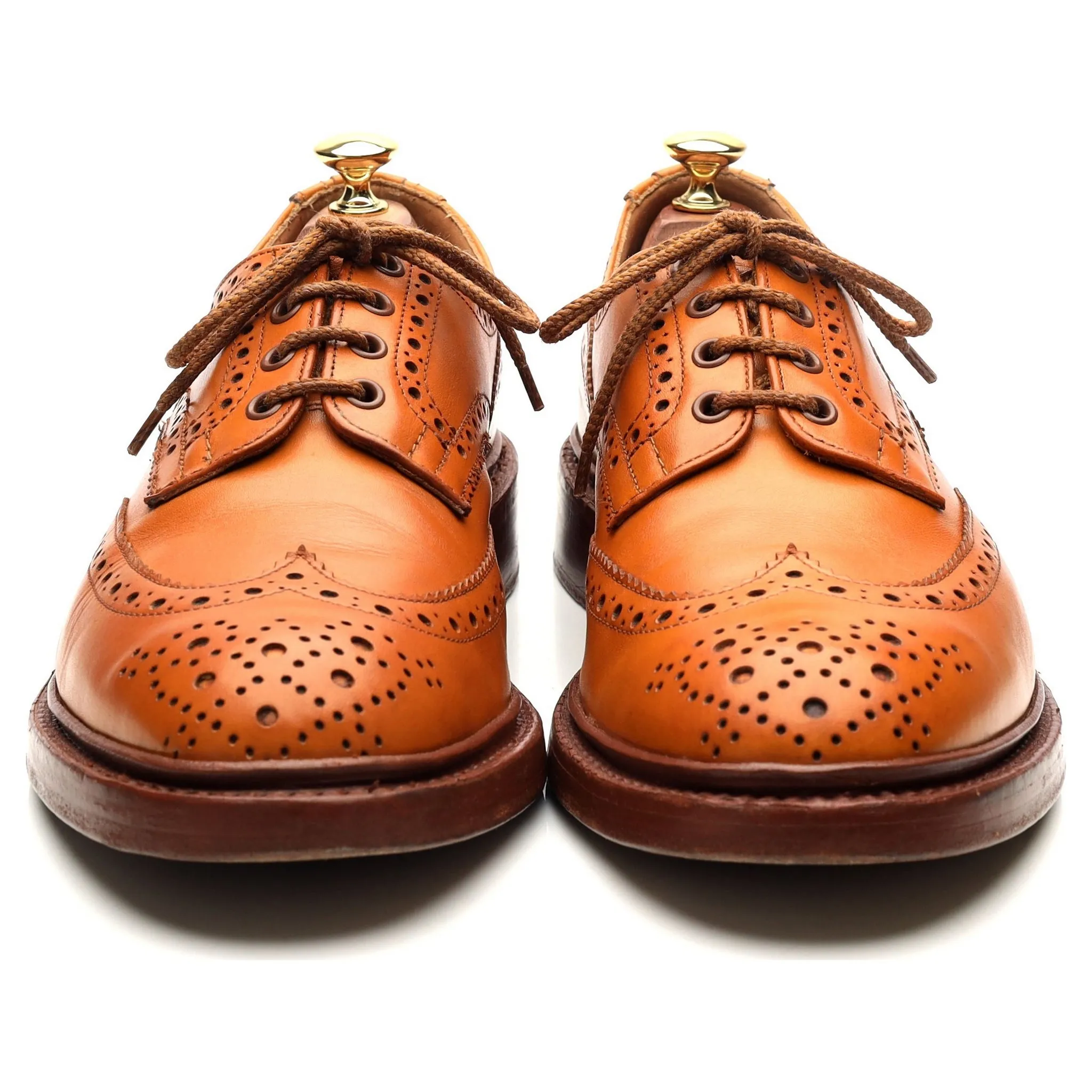 'Bourton' Tan Brown Leather Country Derby Brogues UK 9.5