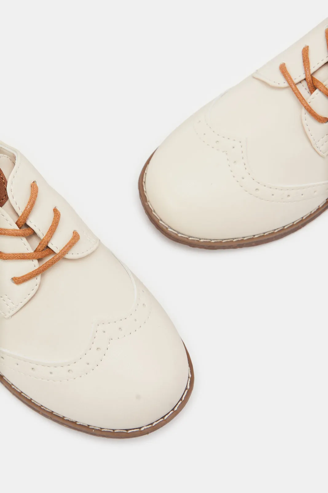 Boys Beige Lace Up Brogue