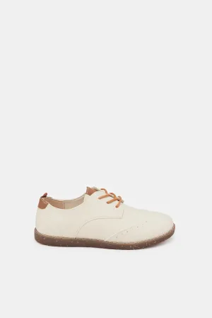 Boys Beige Lace Up Brogue