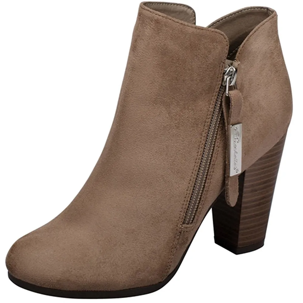 Breckelle's Women's Closed Toe Zipper Stacked Chunky Heel Bootie