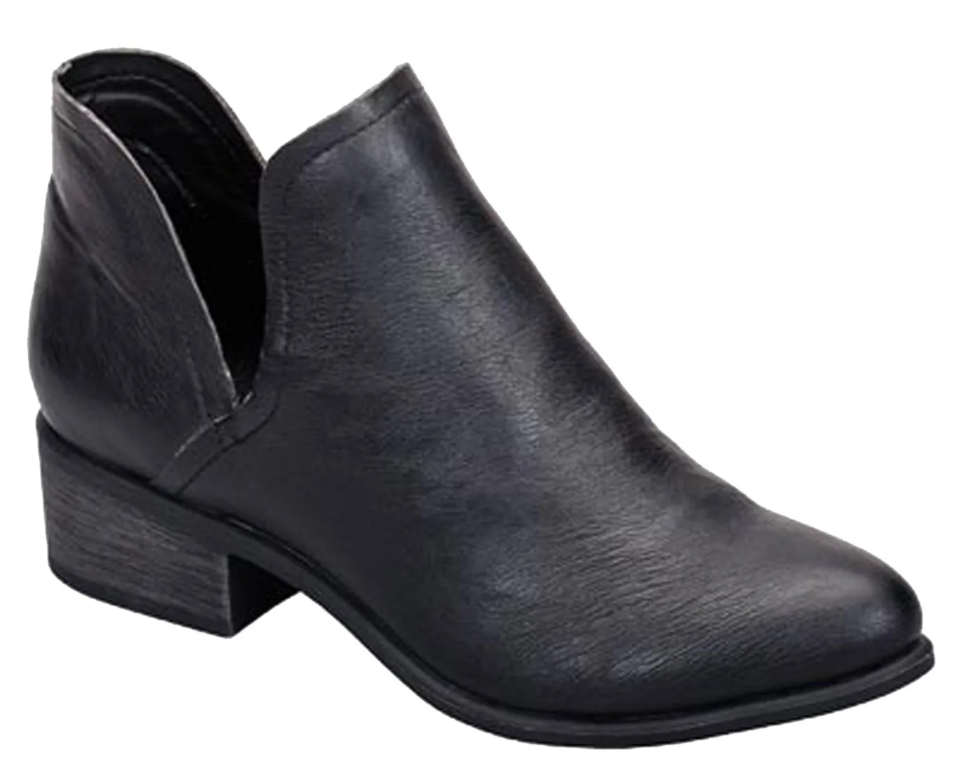 Breckelle's Women's Open Side Slip On Heeled Bootie