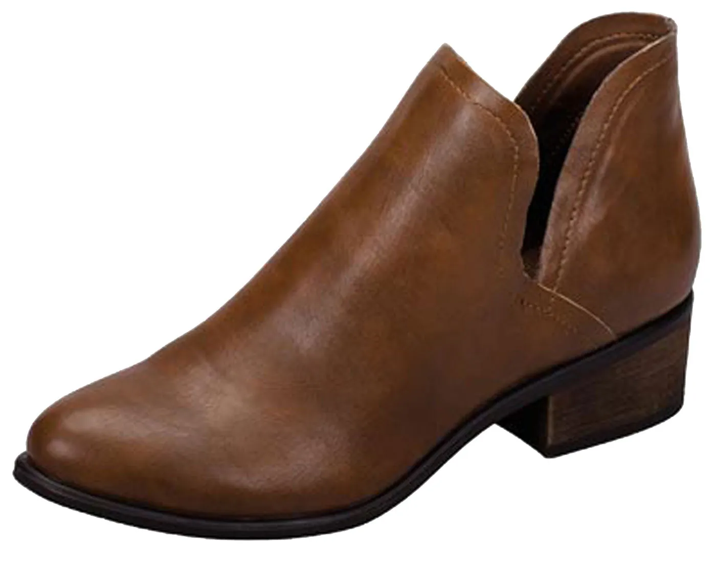 Breckelle's Women's Open Side Slip On Heeled Bootie