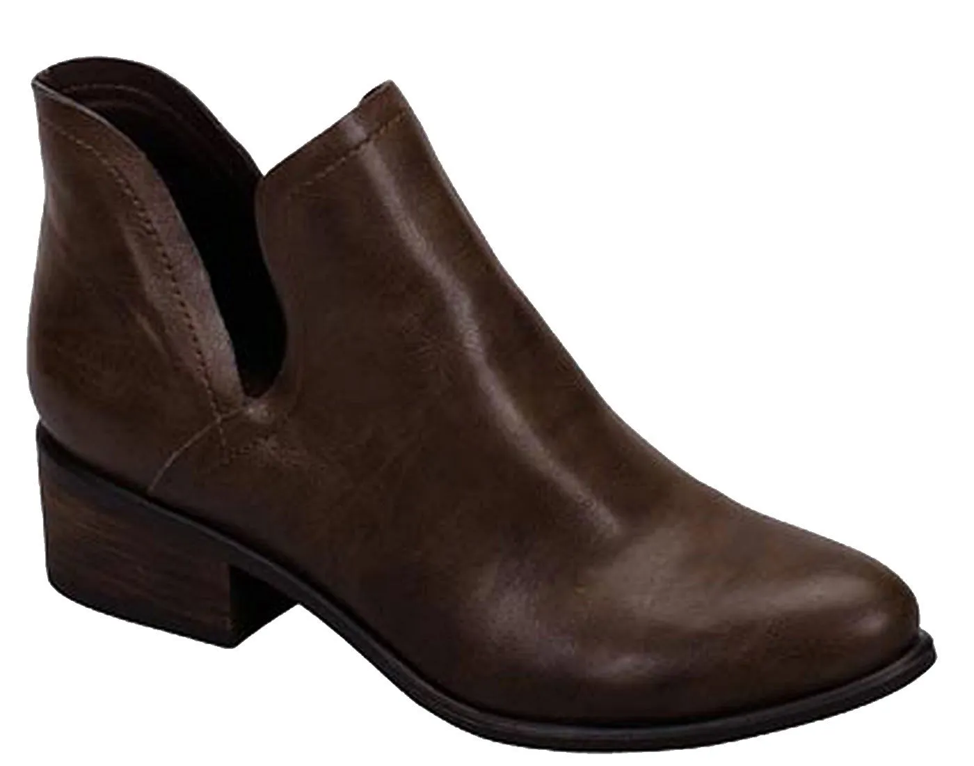 Breckelle's Women's Open Side Slip On Heeled Bootie