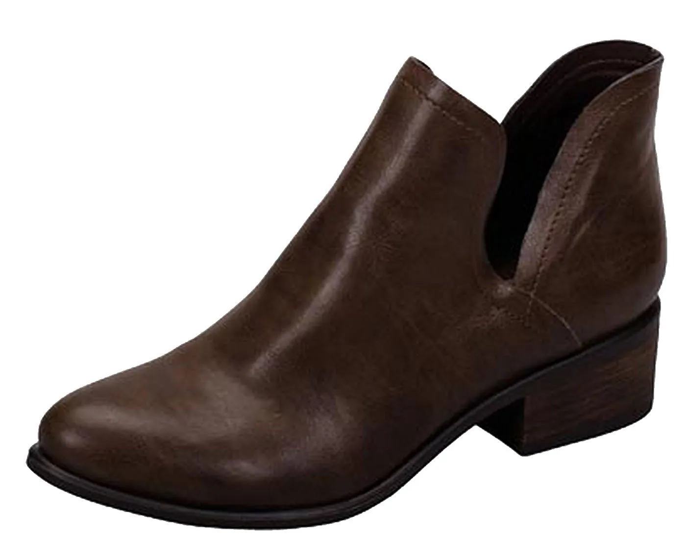 Breckelle's Women's Open Side Slip On Heeled Bootie